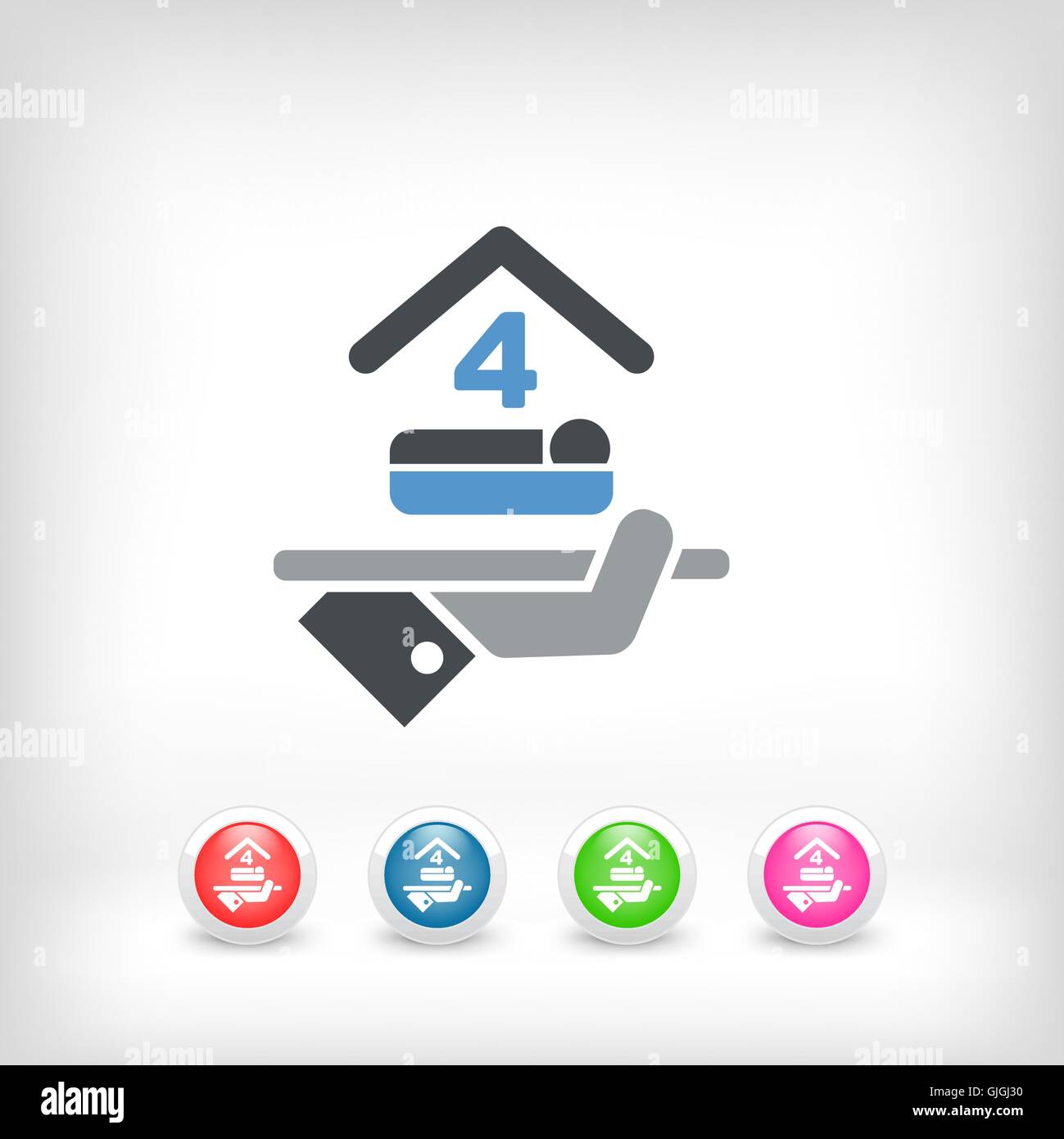 Hotel icon. Quadruple bedroom Stock Vector Image & Art - Alamy