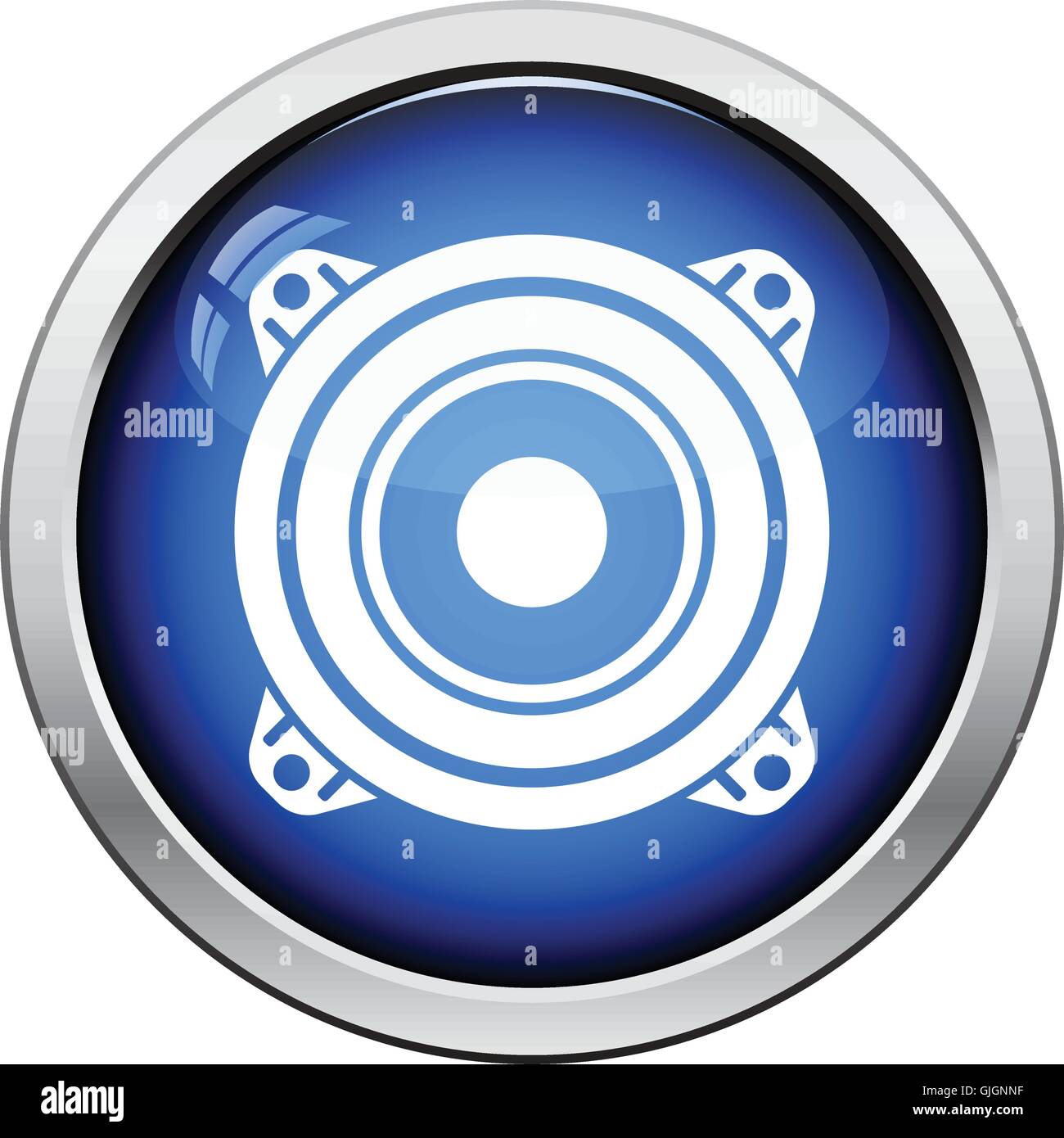 Loudspeaker icon. Glossy button design. Vector illustration Stock ...