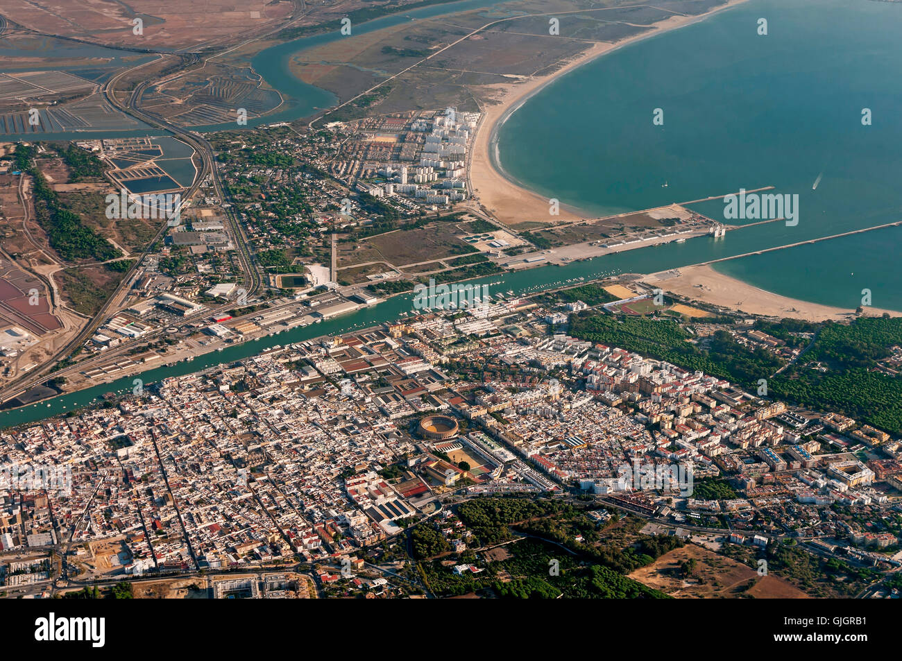 Aerial view, El Puerto de Santa Maria, Cadiz province, Region of Andalusia,  Spain, Europe Stock Photo - Alamy