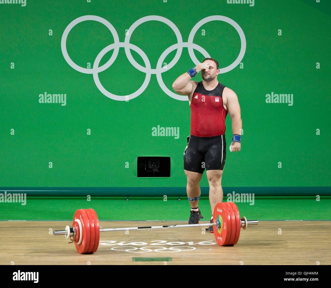 Rio de Janeiro, Brazil. 16th Aug, 2016. JIRI ORSAG of Czech Republic in action during the Men's  105kg weightlifting final at the Rio 2016 Summer Olympic Games. Credit:  Paul Kitagaki Jr./ZUMA Wire/Alamy Live News Stock Photo