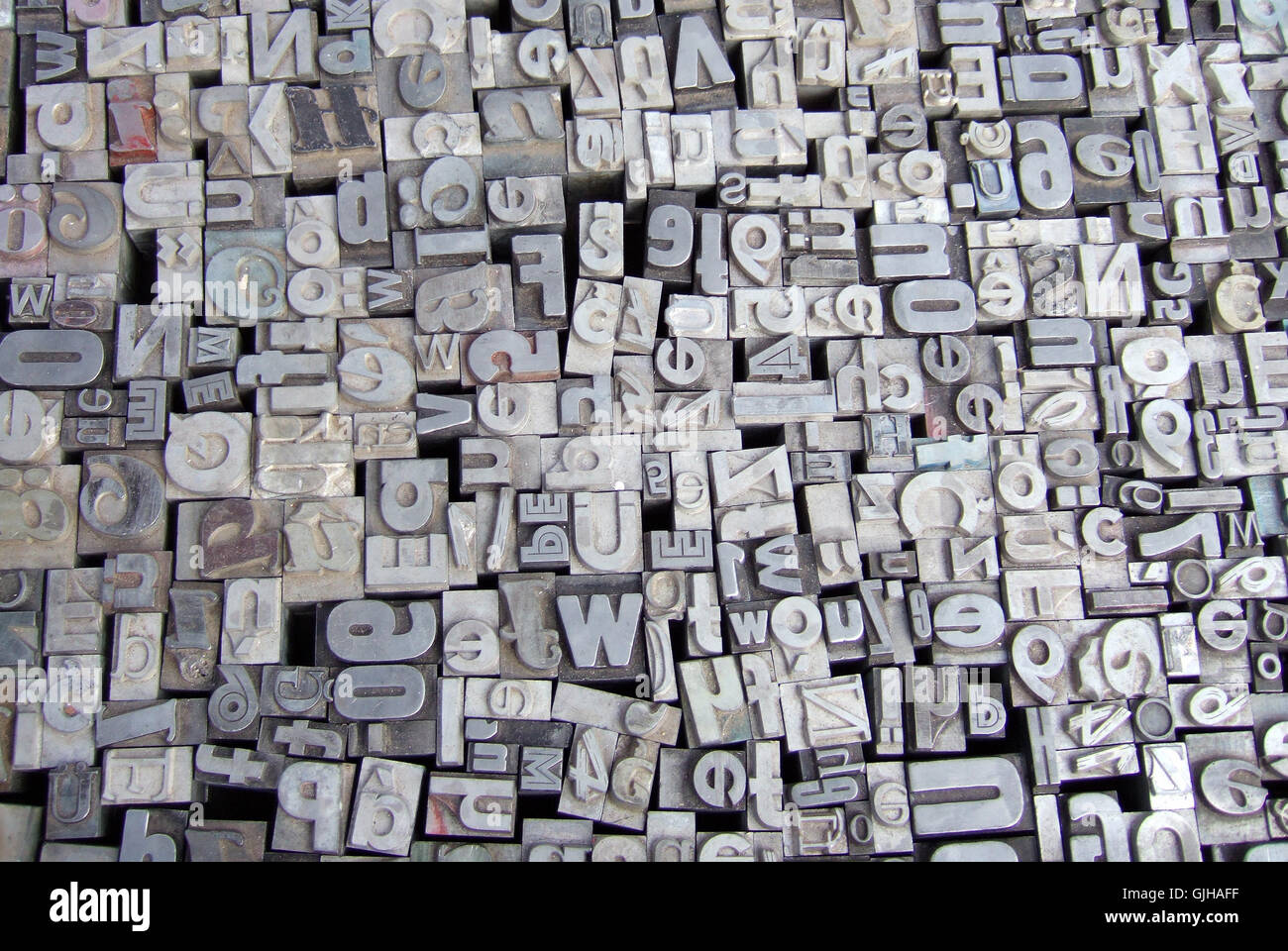 letters metal type Stock Photo