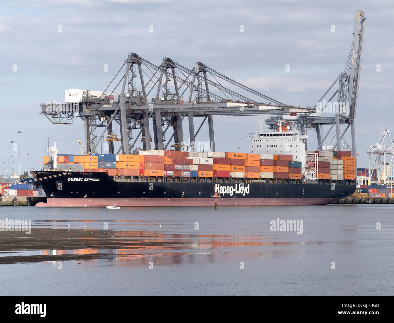 HapagLloyd "Quebec Express" container ship docked at Southampton