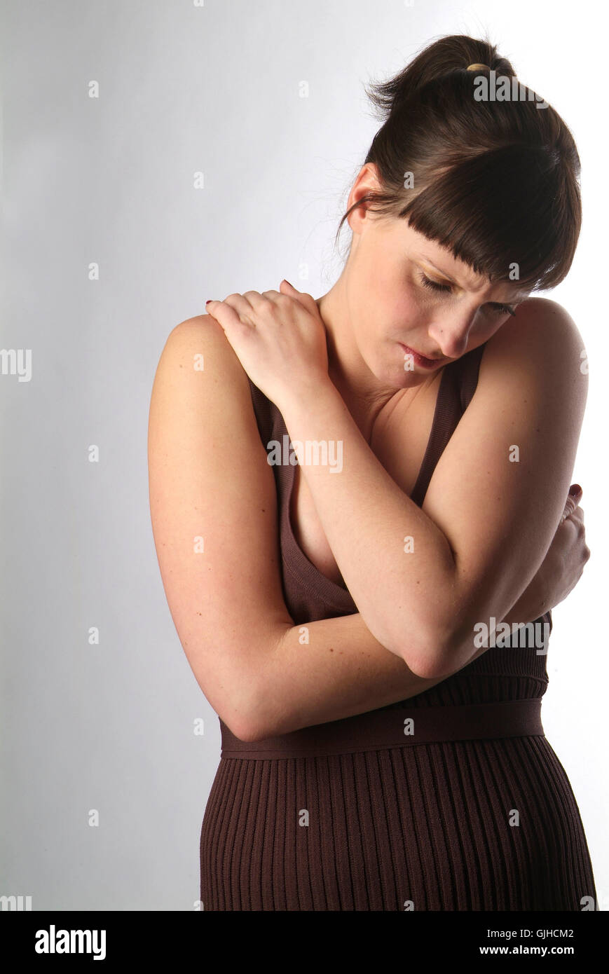 woman protects Stock Photo