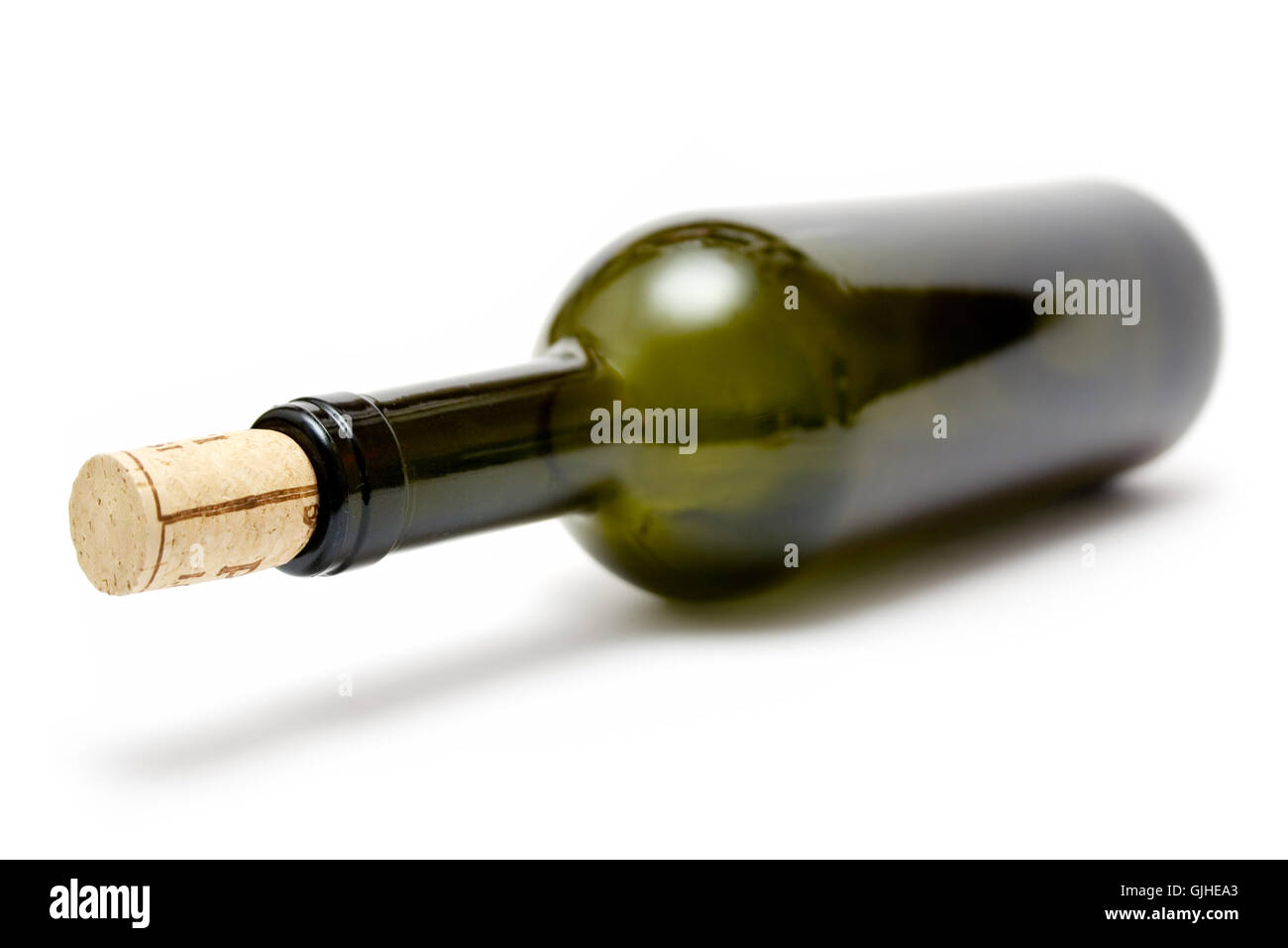green wine bottle Stock Photo
