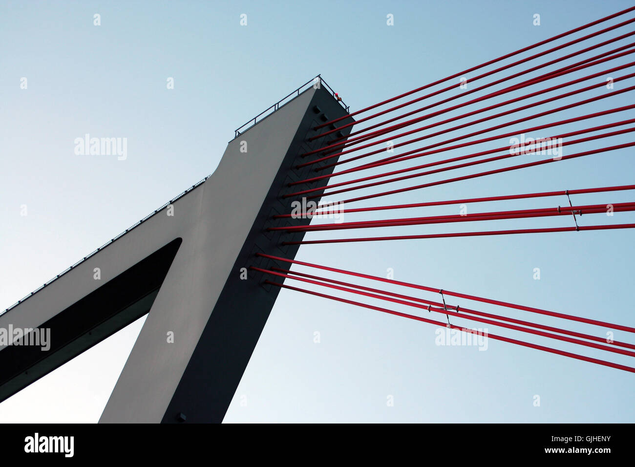 bridge counter-light suspension bridge Stock Photo