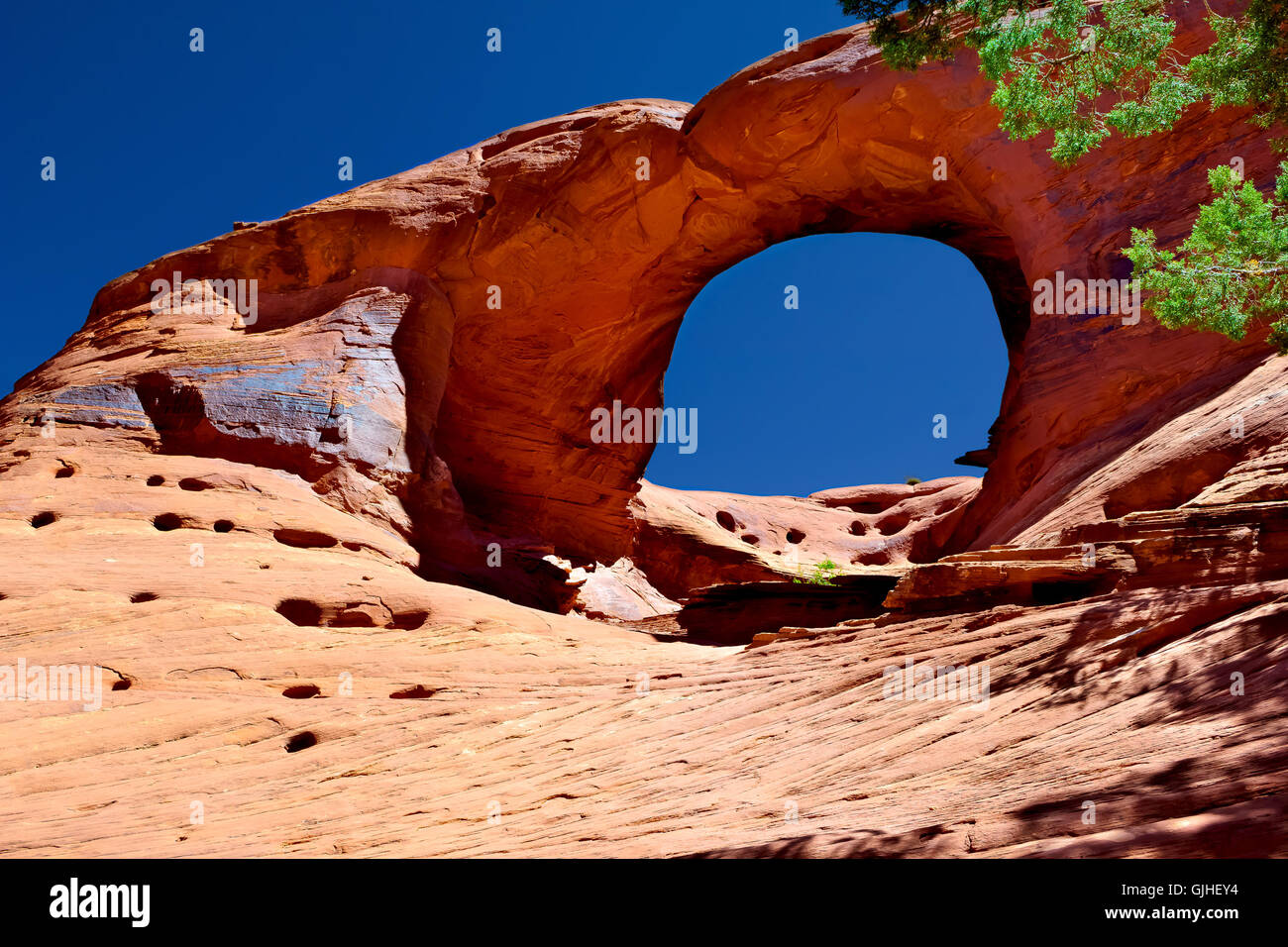 Honeymoon arch, Mystery Valley, Arizona, United States Stock Photo