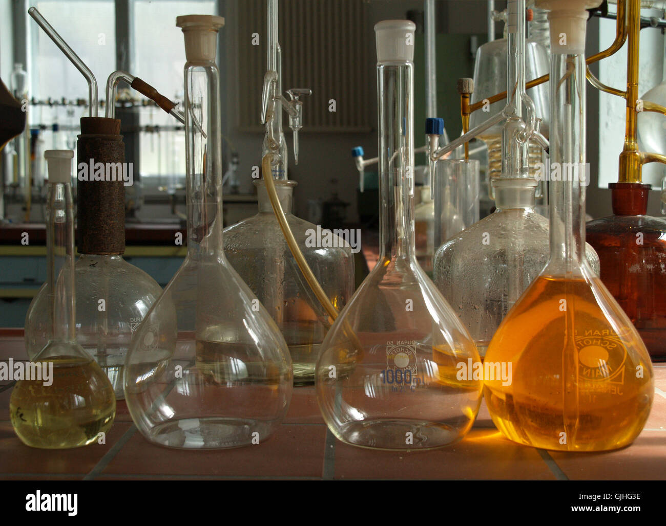 test bottles laboratory Stock Photo Alamy