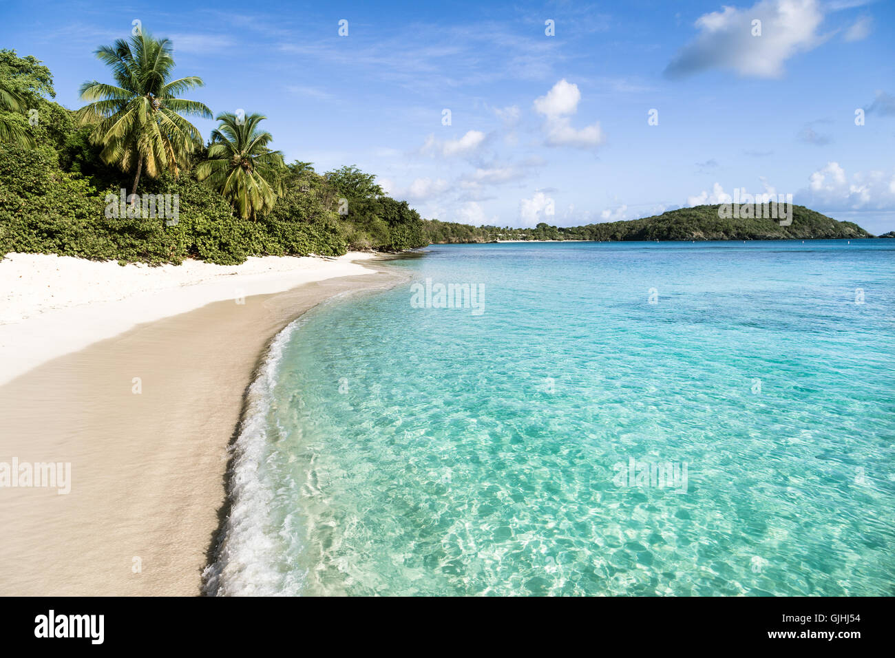 Caneel Hawksnest Beach, St John Island, Virgin Islands, USA Stock Photo