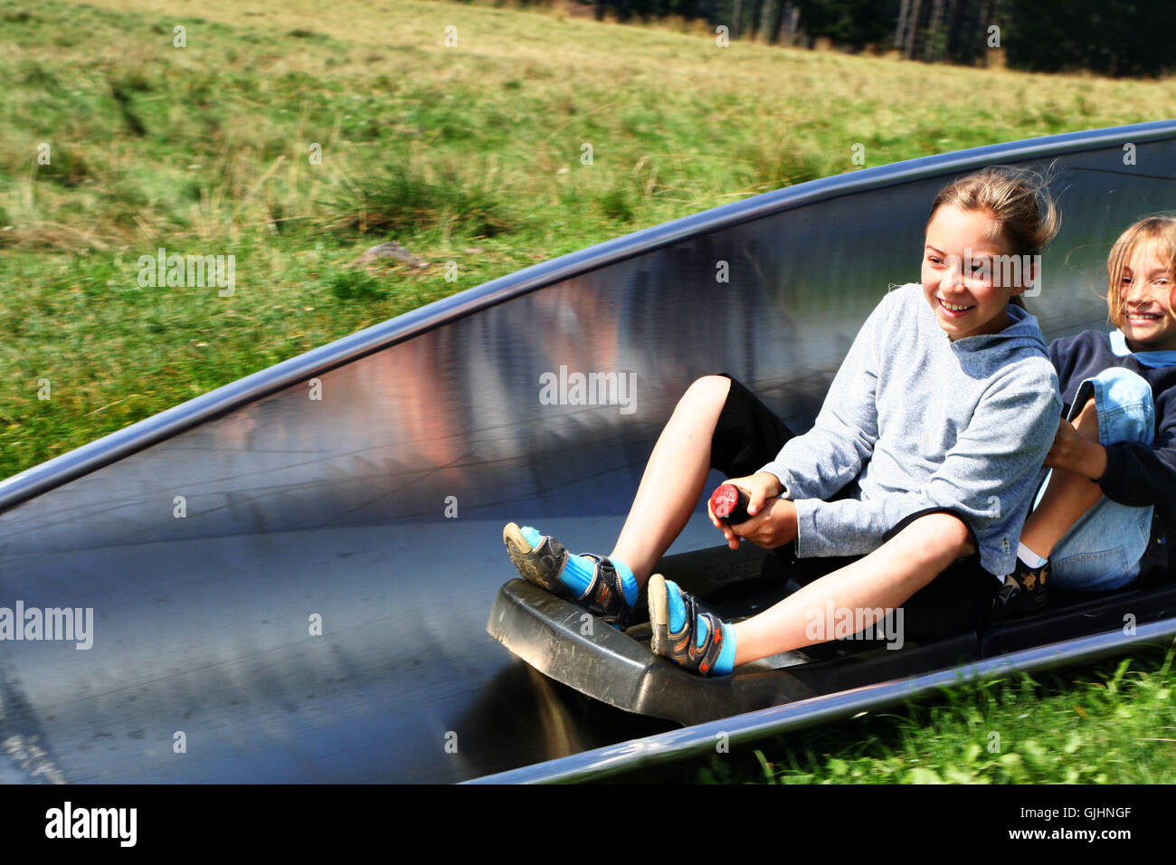 summer toboggan run Stock Photo Alamy