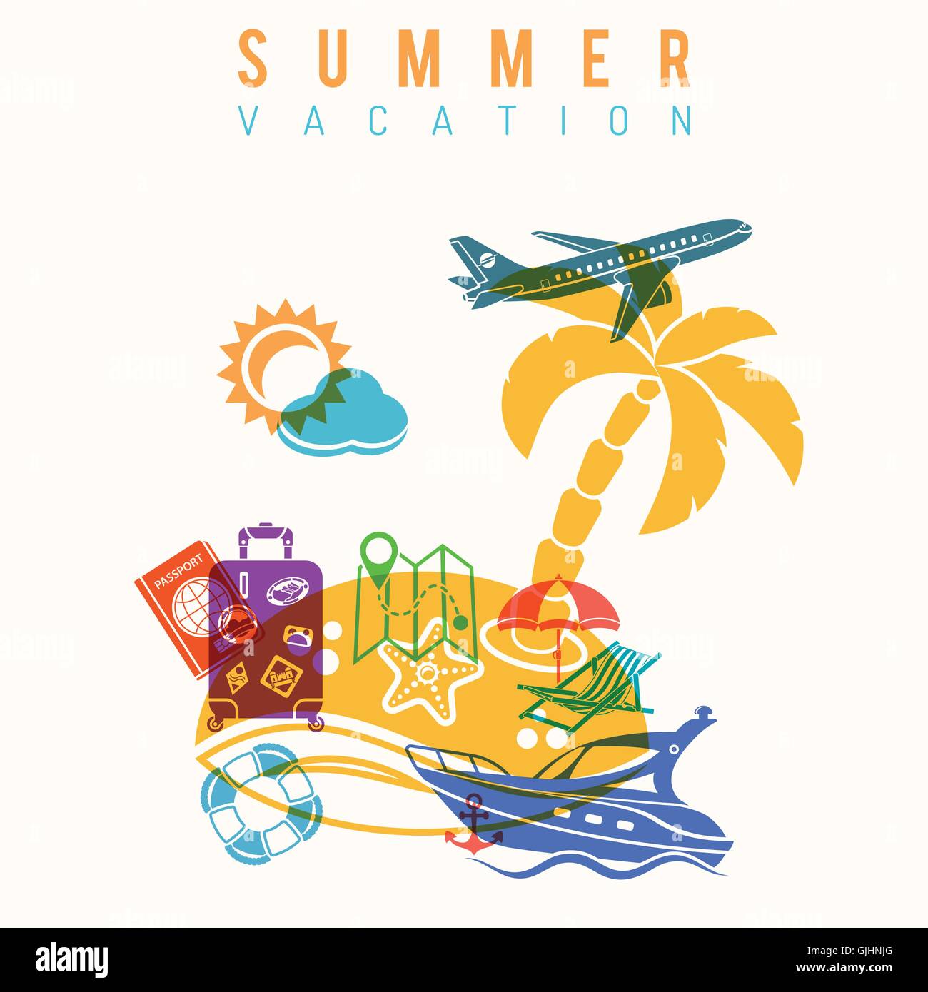 Summer Vacation Concept Stock Vector Image & Art - Alamy