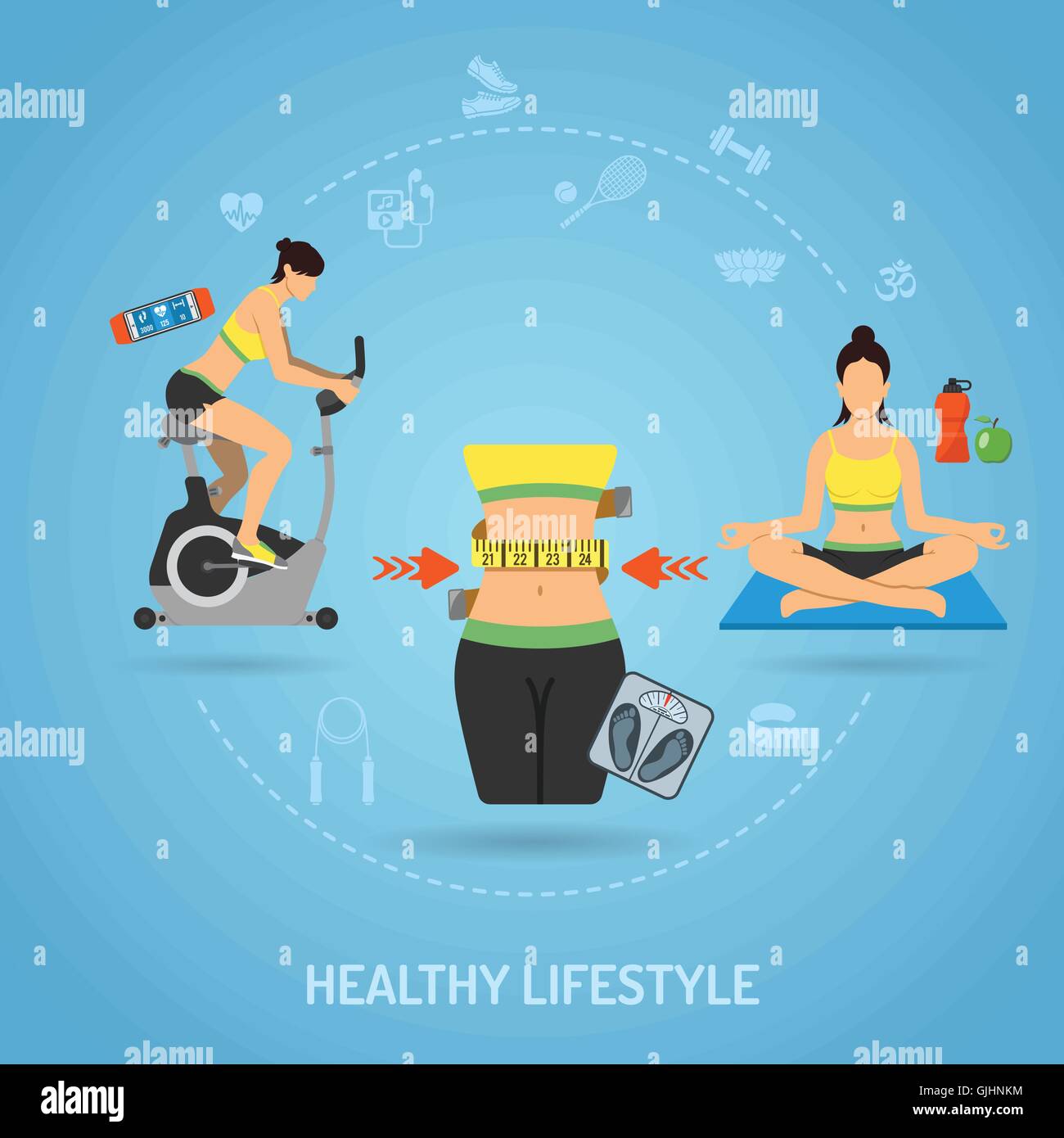 Healthy Lifestyle and Fitness Concept Stock Vector Image & Art - Alamy