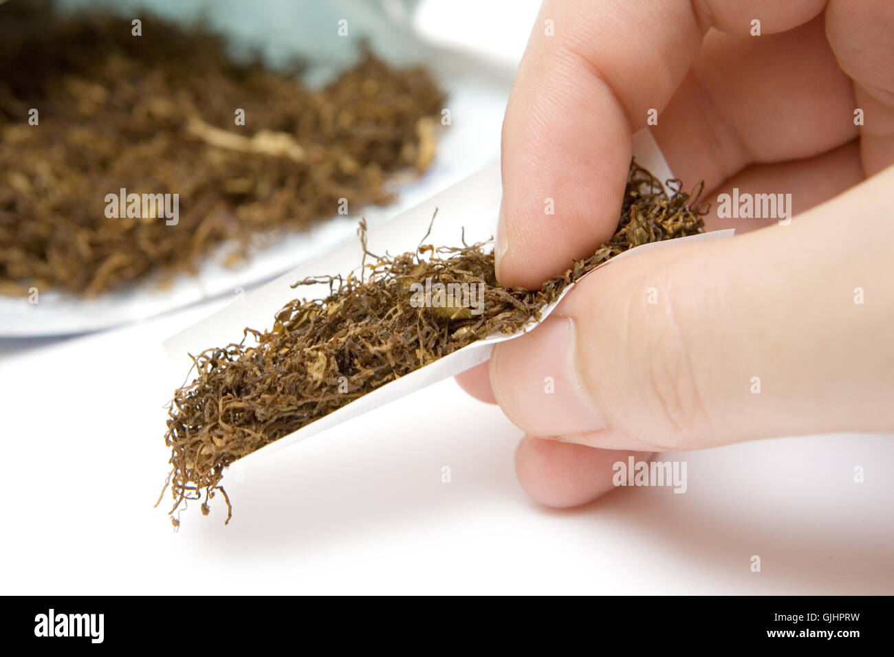 cigarette hand finger Stock Photo