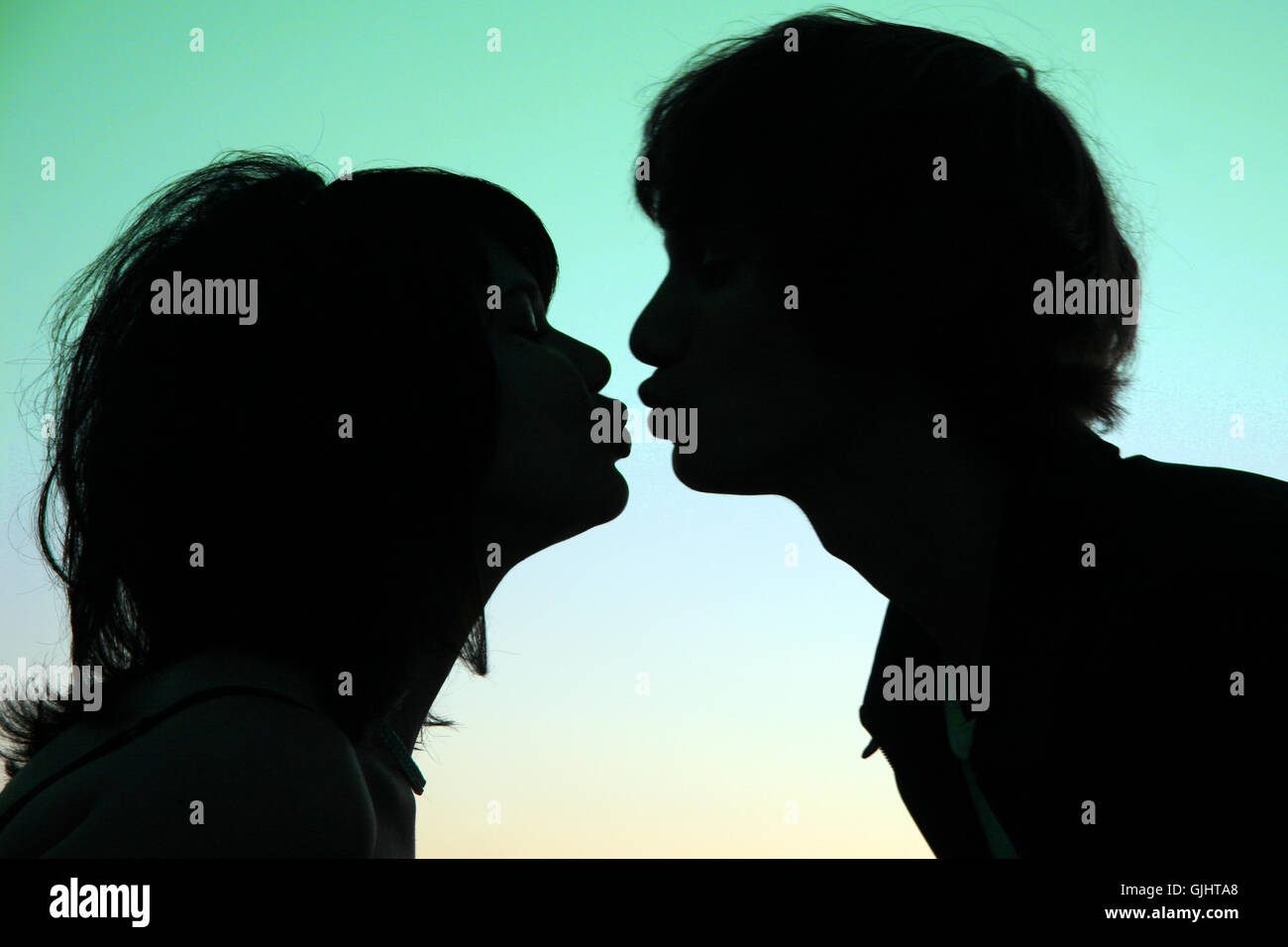 kisses evening Stock Photo