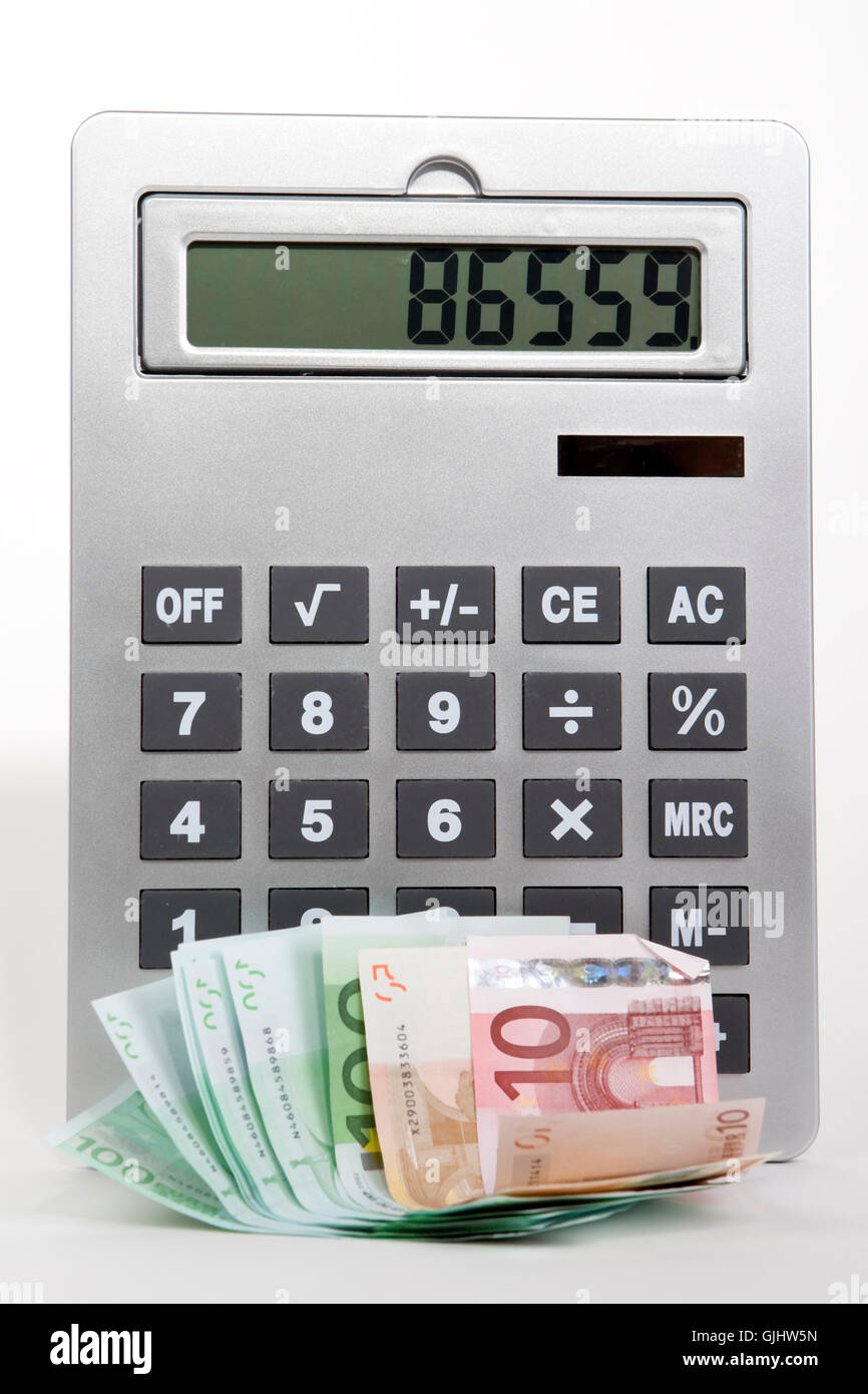 calculation calculator electronics Stock Photo
