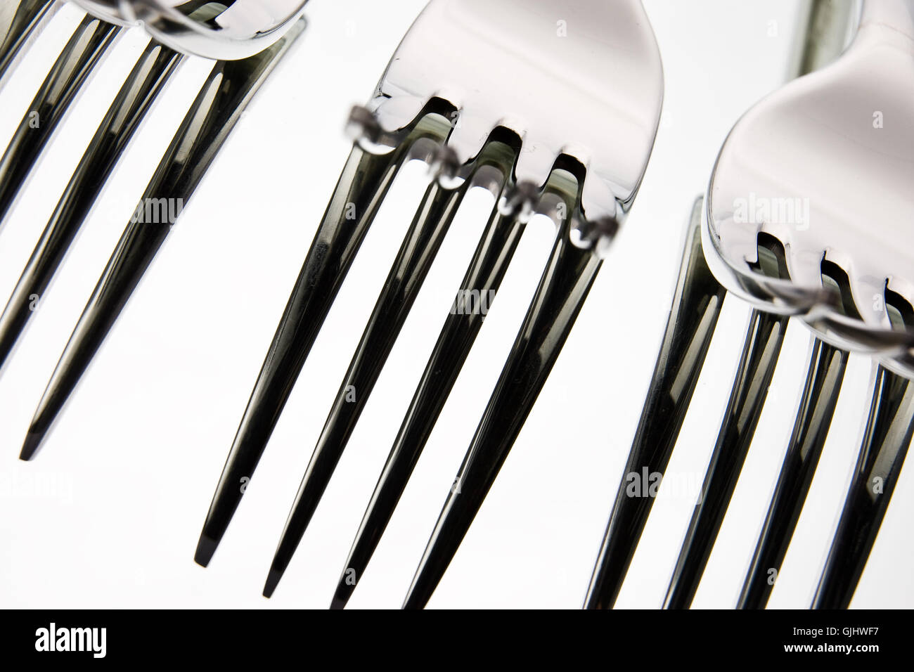 fork forks flatware Stock Photo