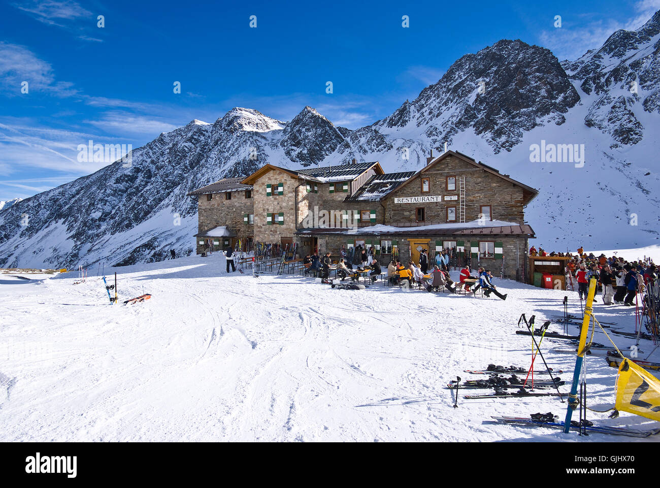 alp ski skiing Stock Photo