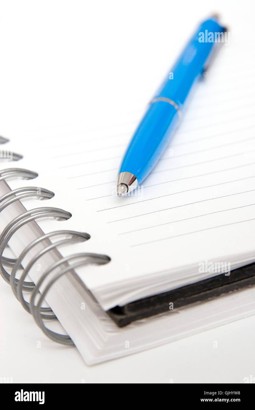 Blue notepad hi-res stock photography and images - Alamy