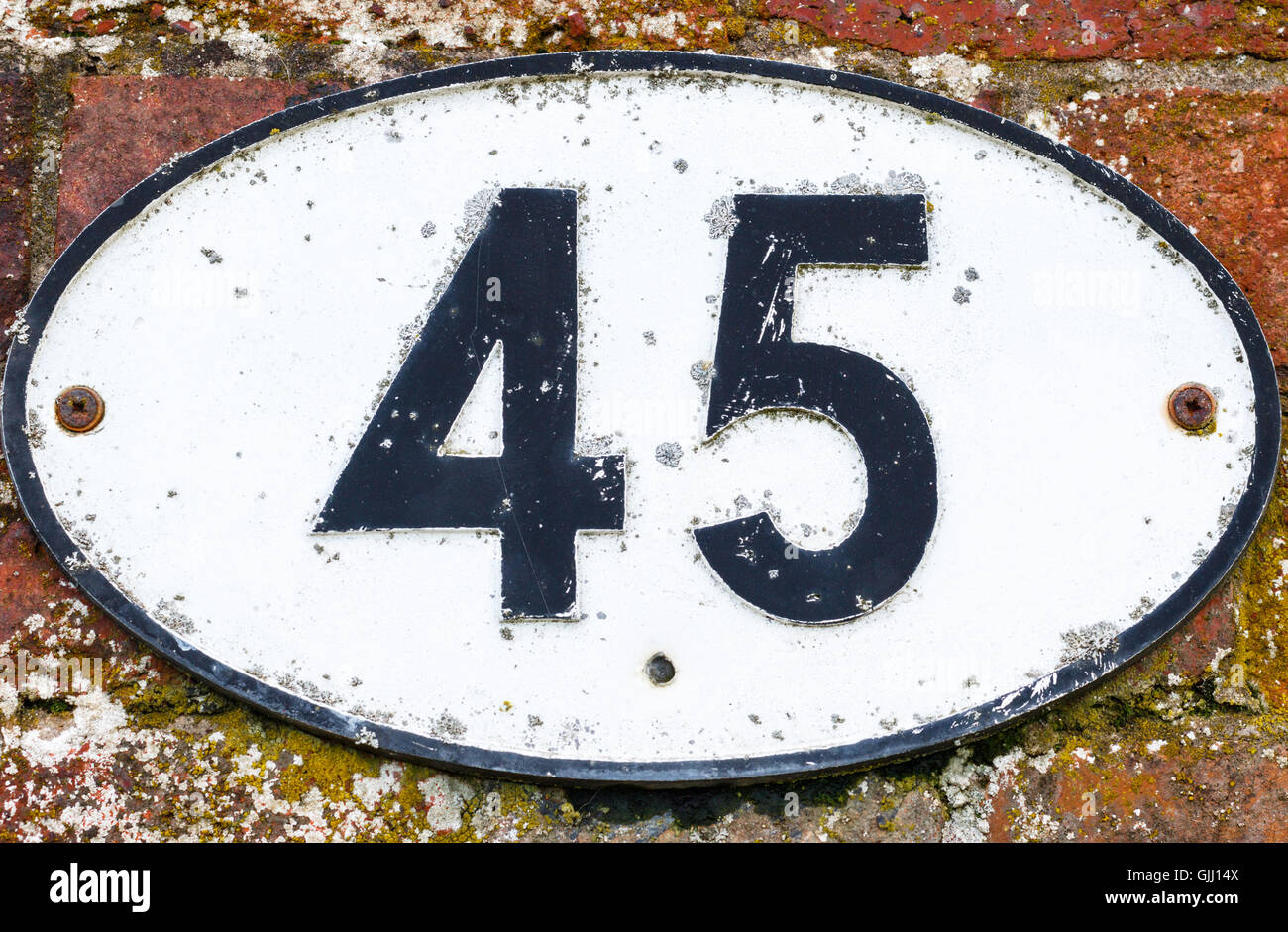 The number forty five 45 Stock Photo - Alamy