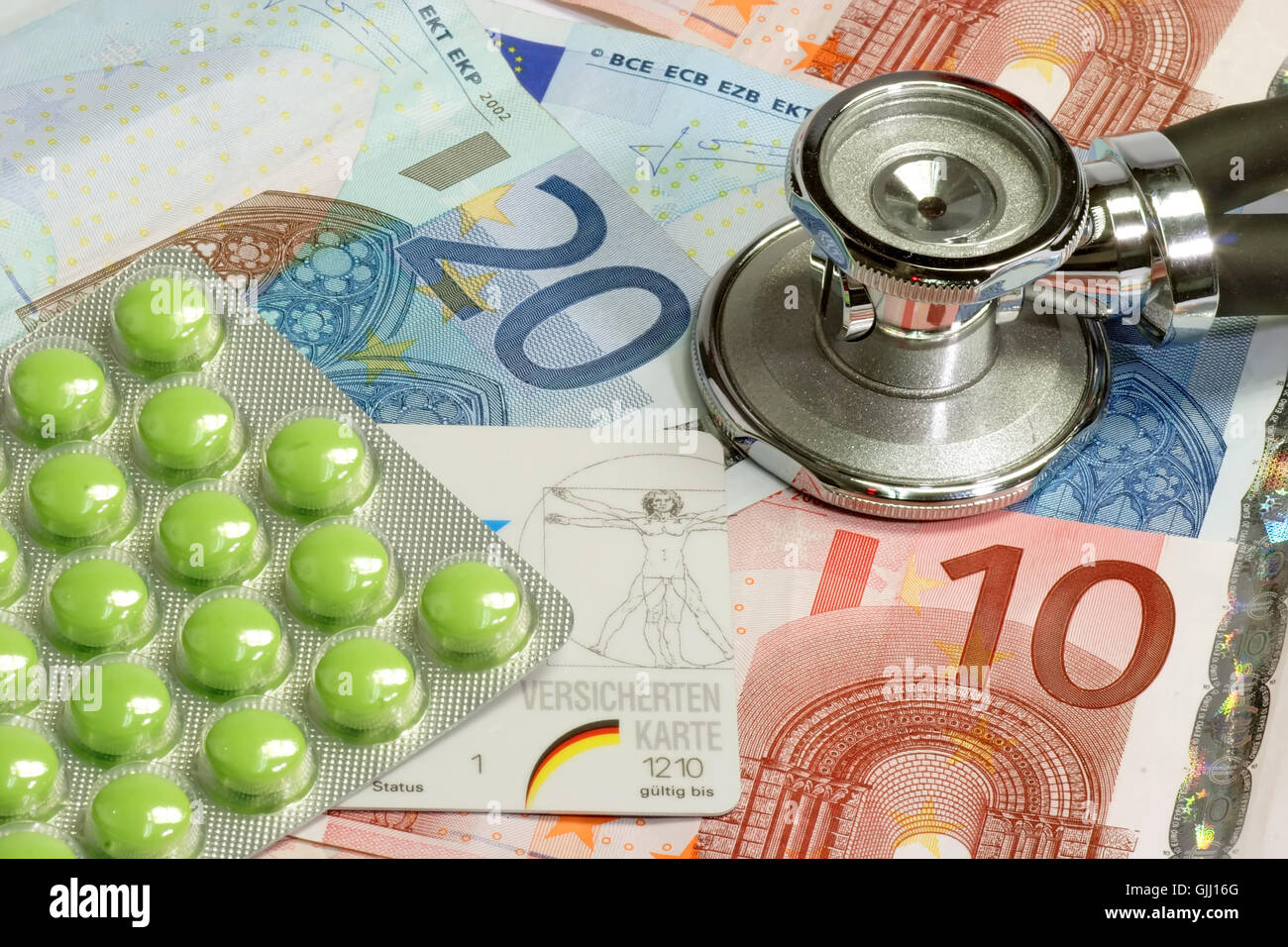 stethoscope money euro Stock Photo