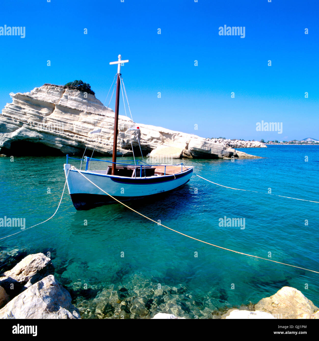 blue cross greece Stock Photo