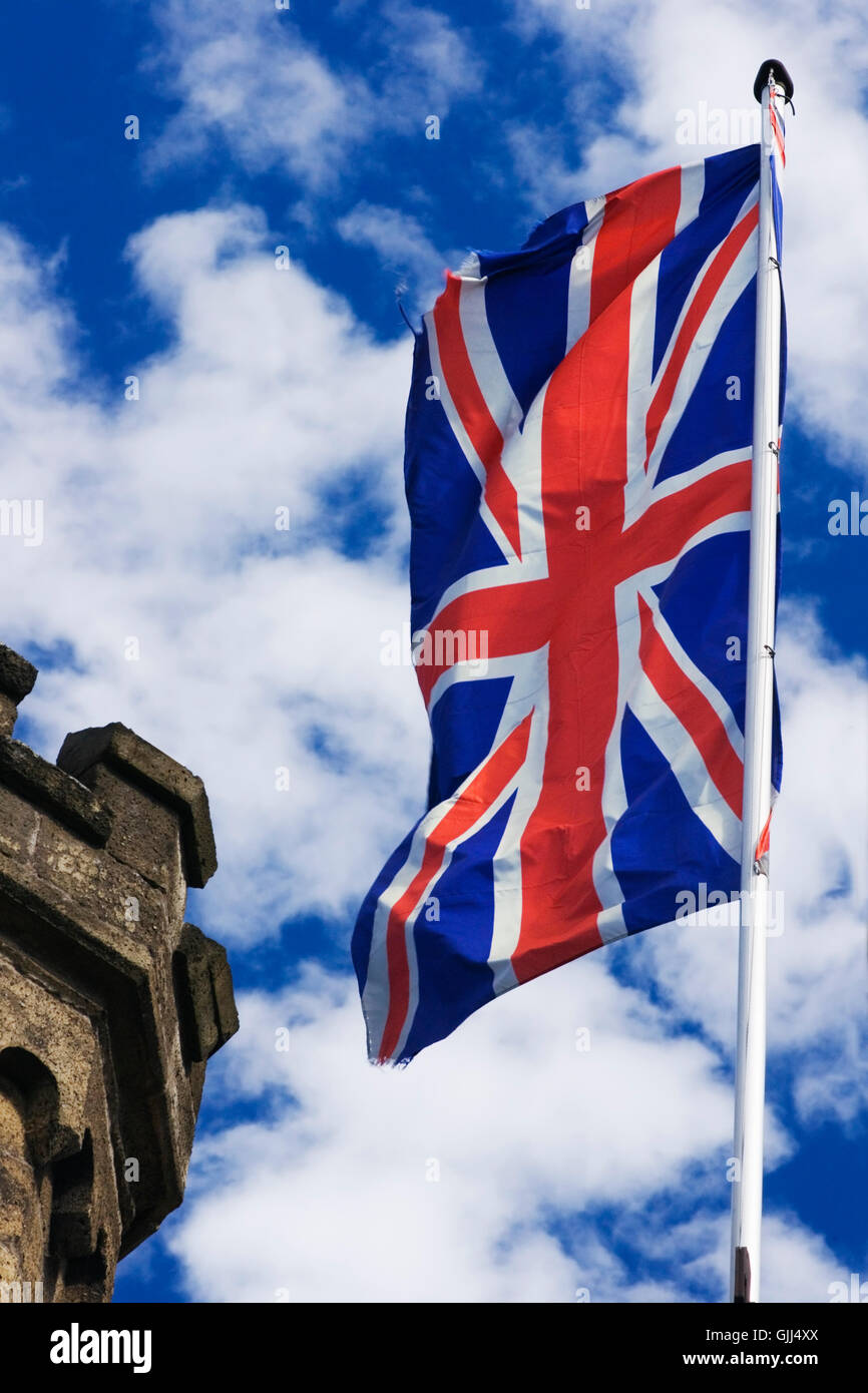 england flag mast Stock Photo