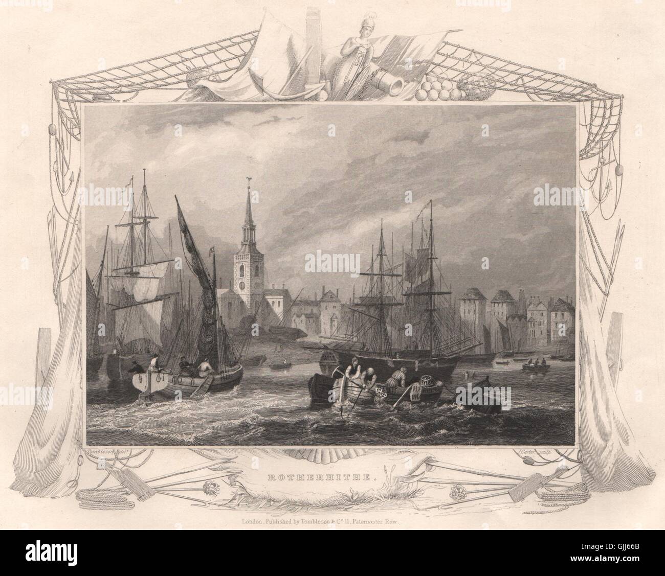 /'Adelphi Terrace/' London Decorative view by William TOMBLESON 1835 old print