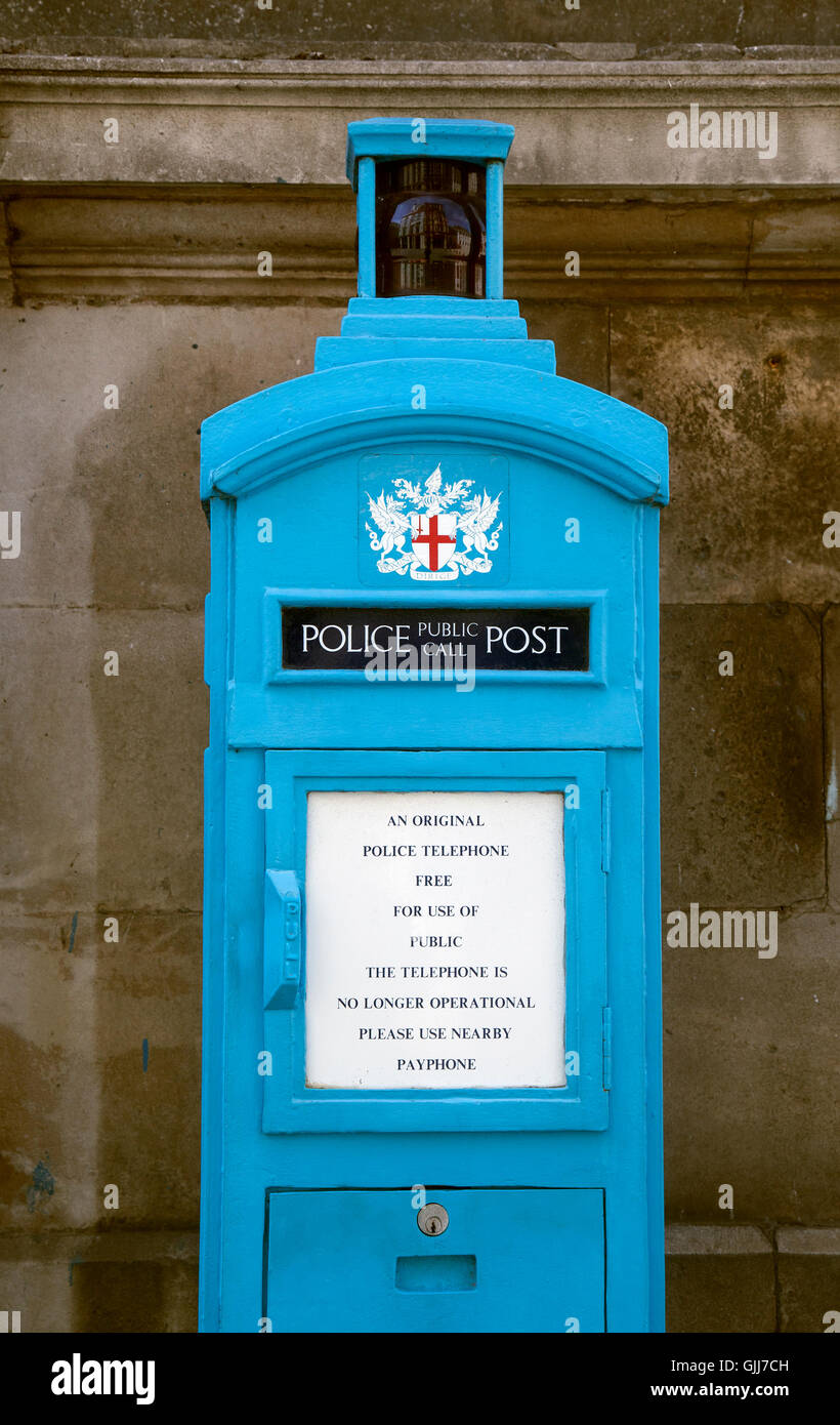 LONDON Emergency telephone for public police matters Stock Photo