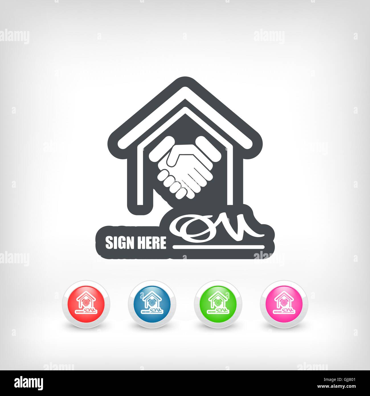 Signed document icon Stock Vector