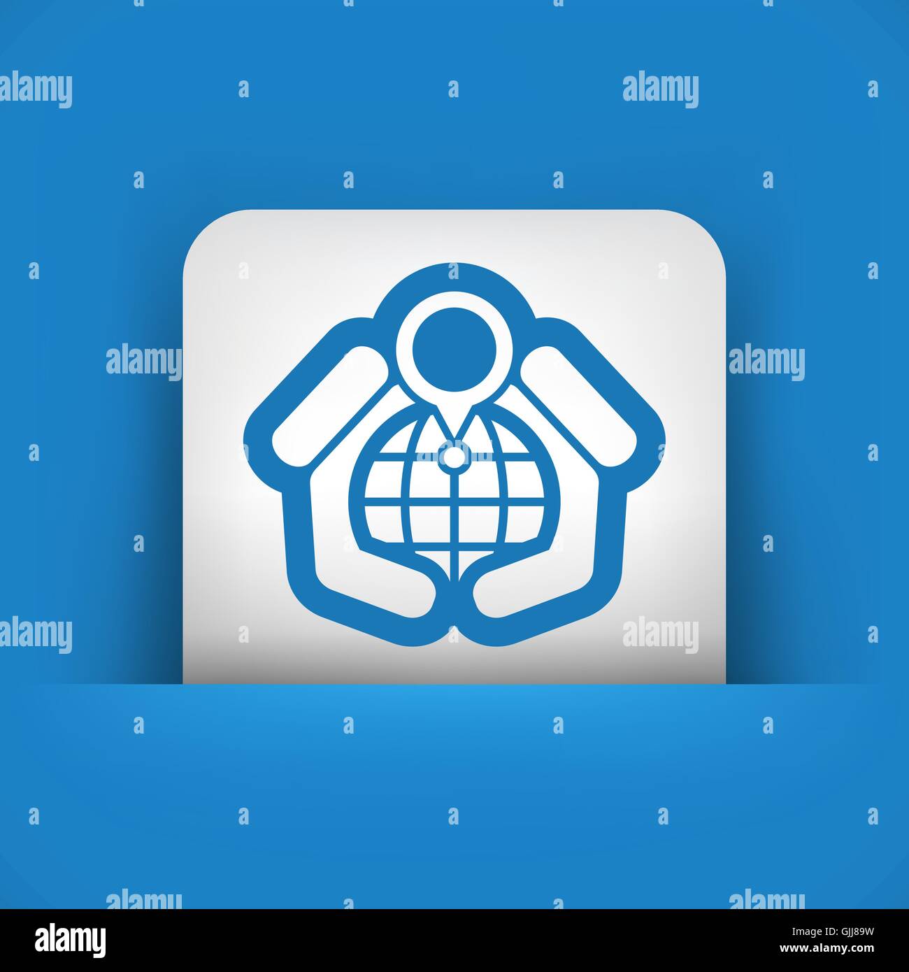 World map globe hand pointing Stock Vector Images - Alamy
