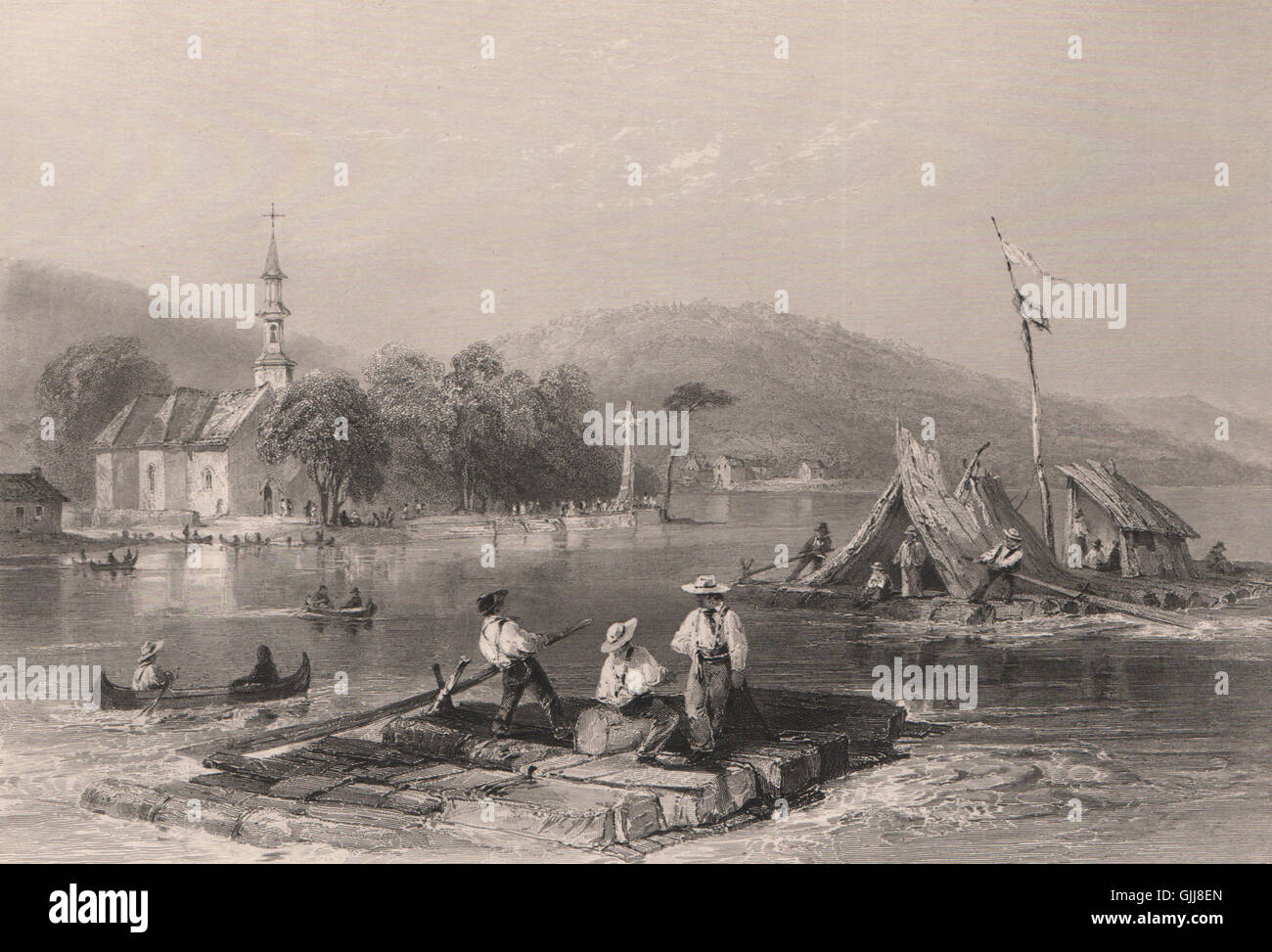 QUEBEC. Lake of the two Mountains. Lac des Deux Montagnes. Church