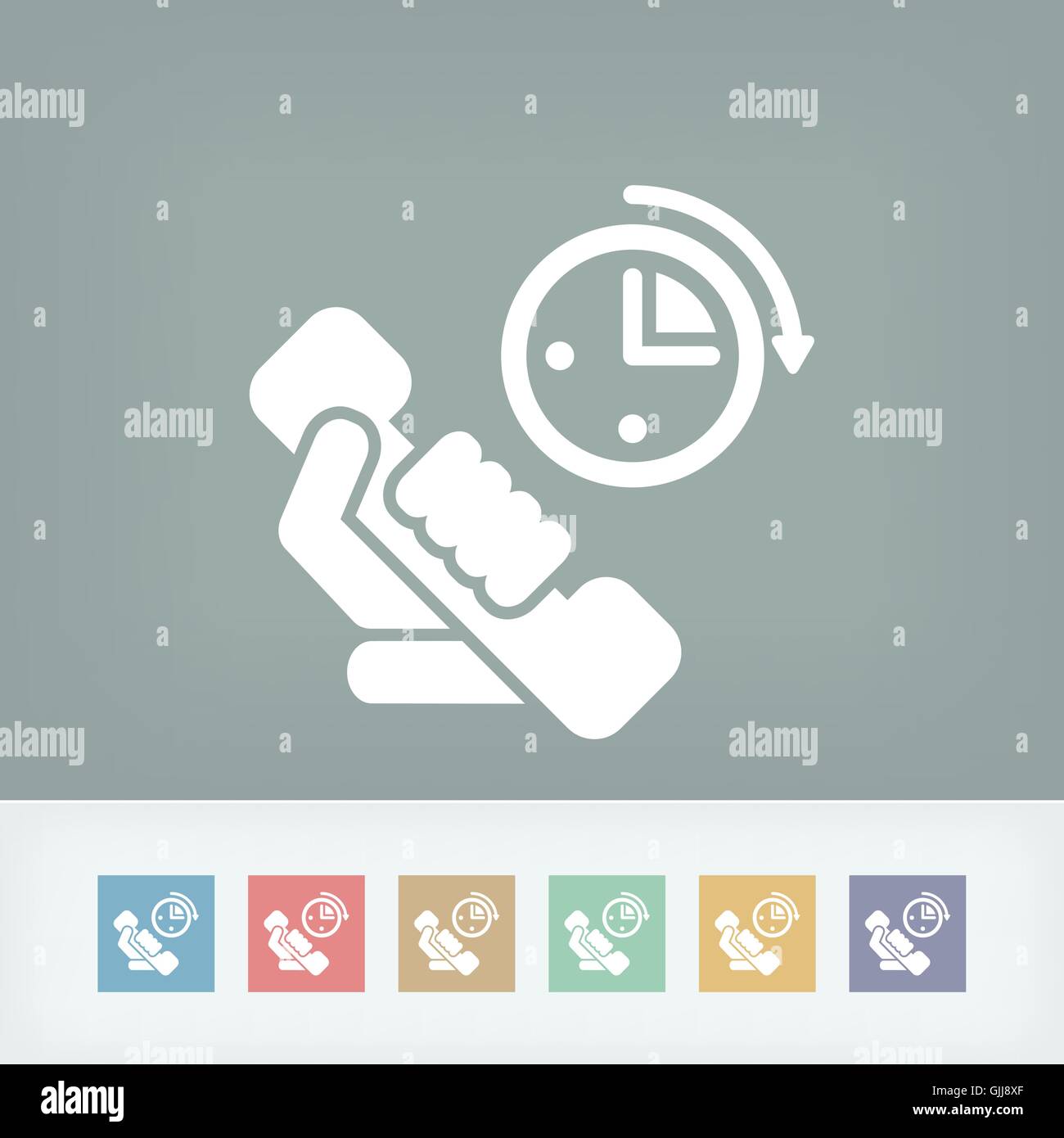 Phone time icon Stock Vector