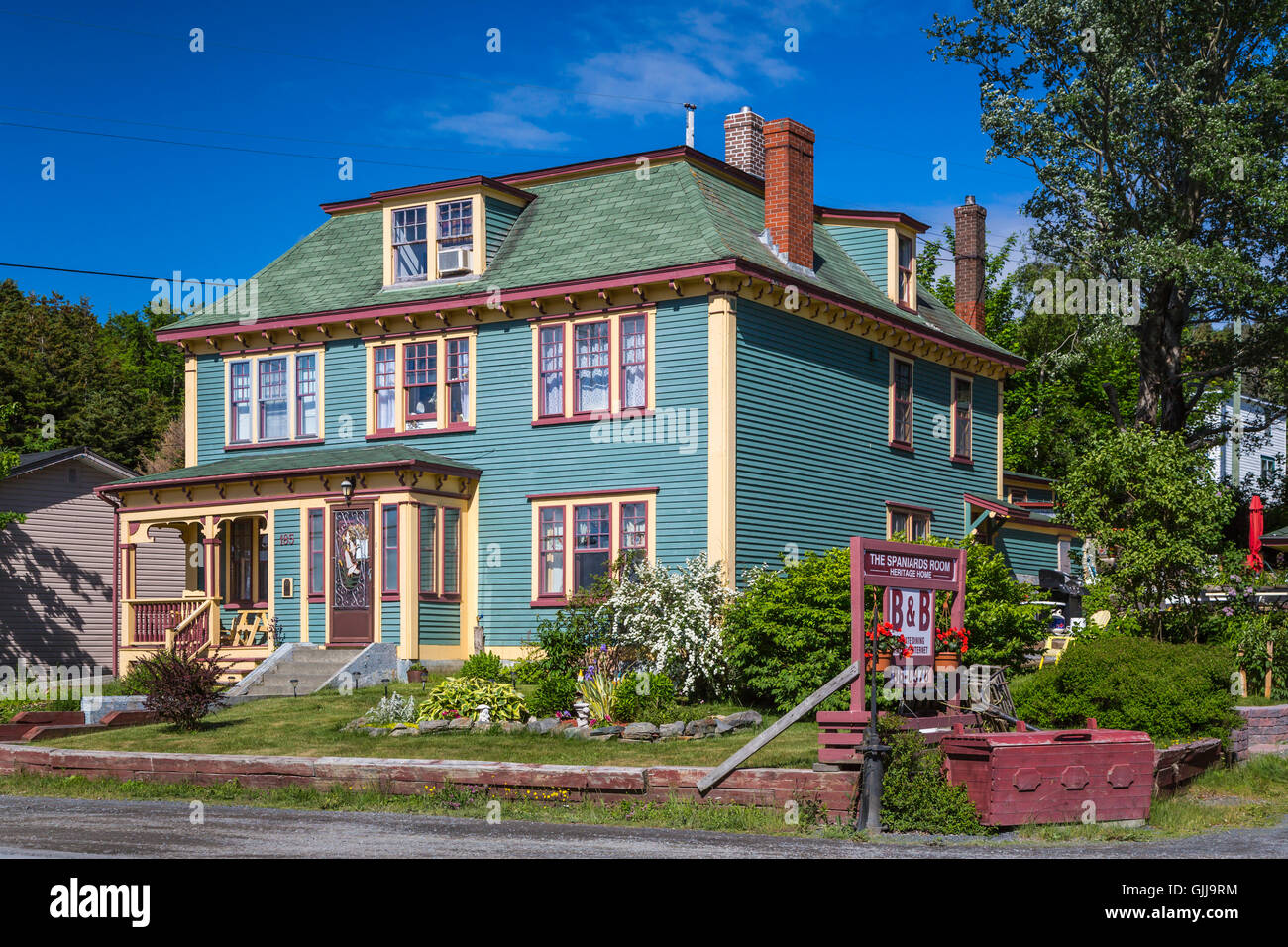 An historic Bed and Breakfast mansion at Bay Roberts, Newfoundland and Labrador, Canada. Stock Photo