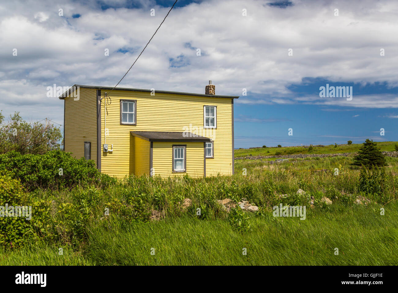 A simple salt box home near Bay Roberts, Newfoundland and Labrador, Canada. Stock Photo