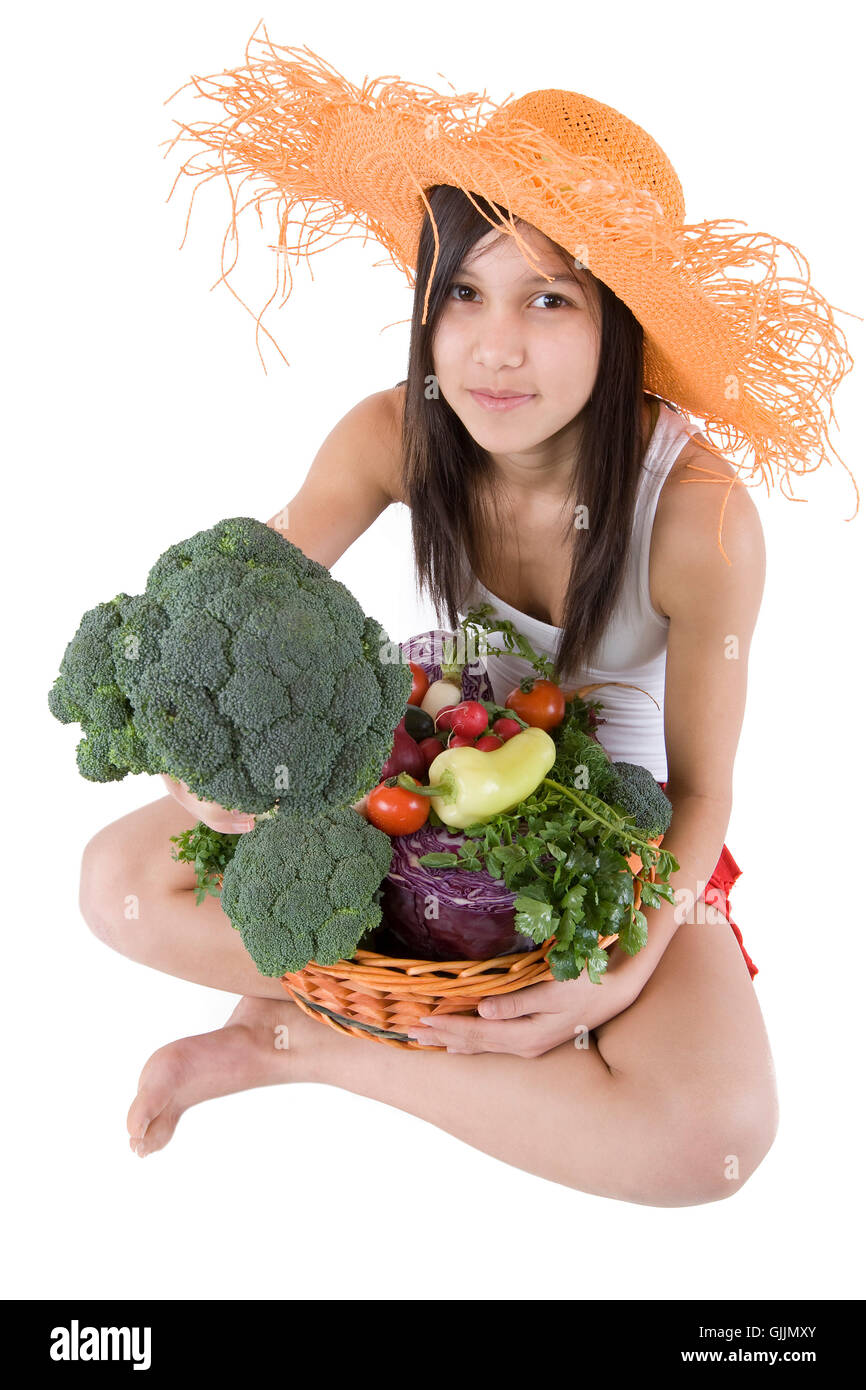 vitamins vitamines basket Stock Photo