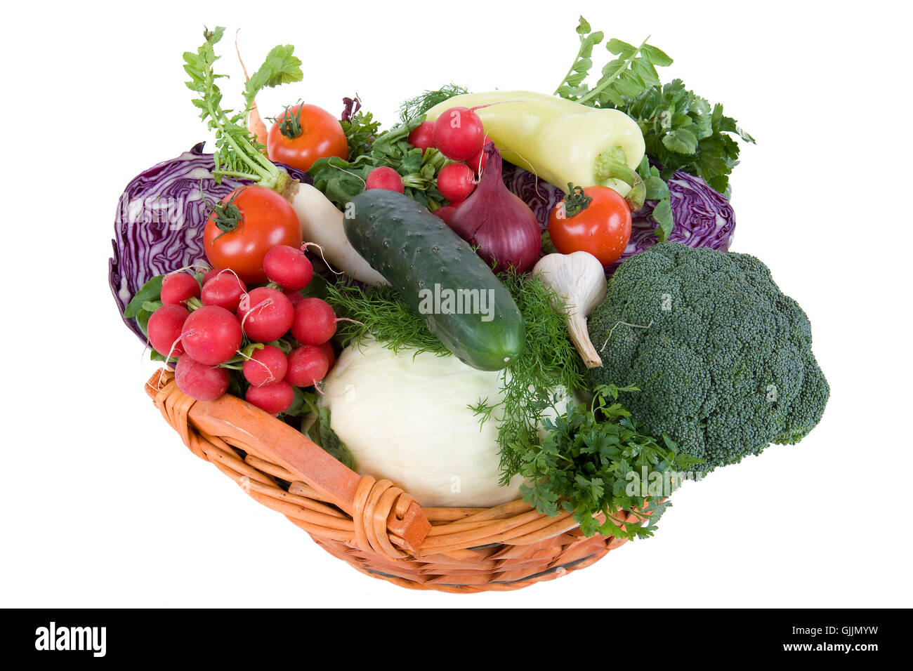 vitamins vitamines basket Stock Photo