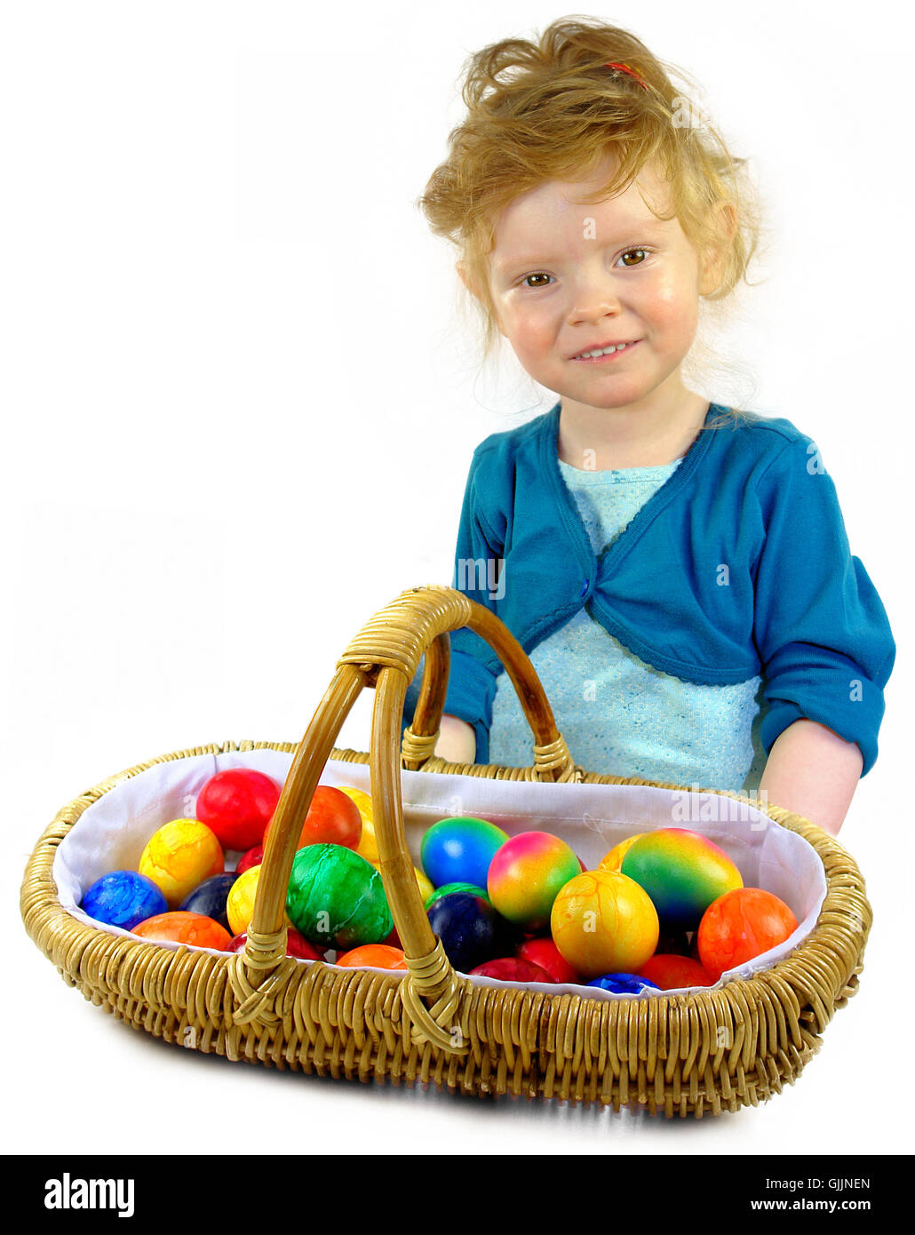 little girl with easter basket Stock Photo Alamy