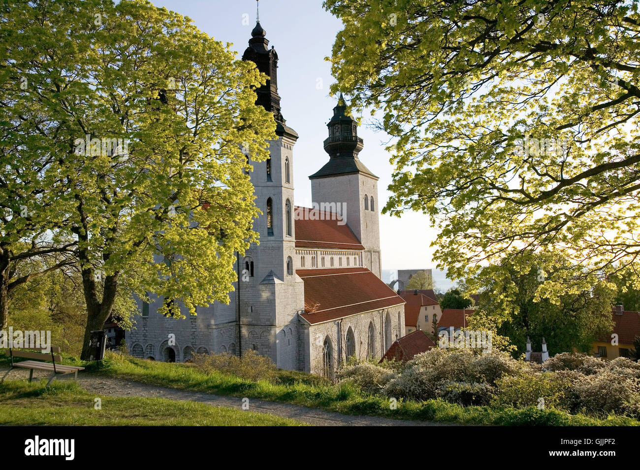 church harbor spring Stock Photo