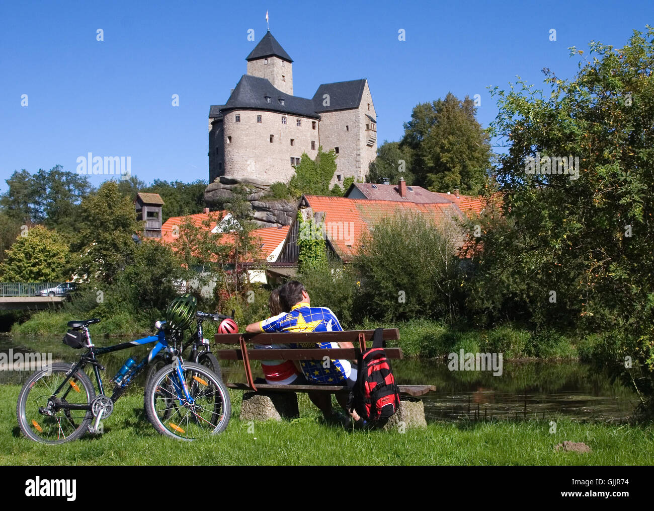 radler in falkenberg Stock Photo