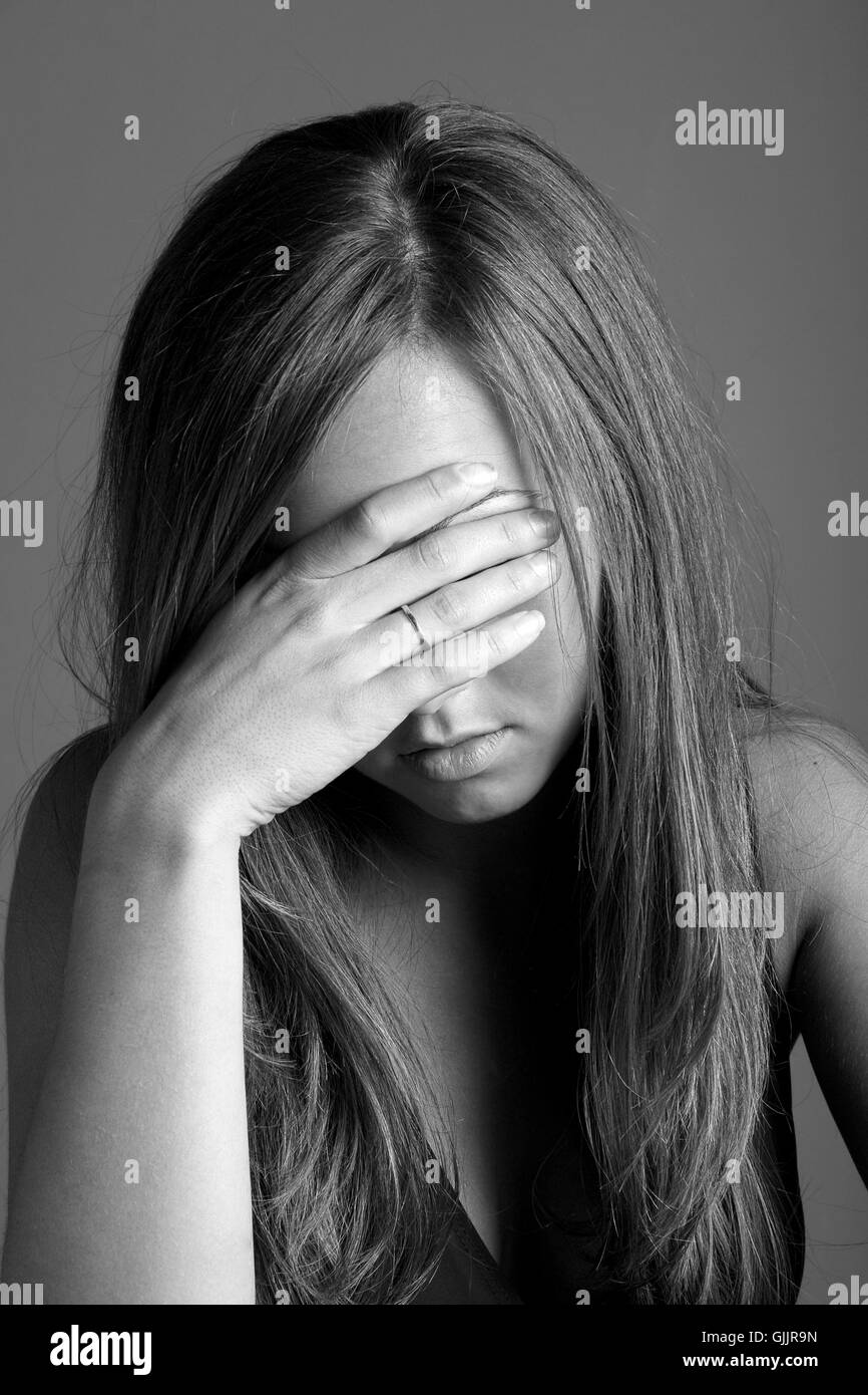 woman emotions depression Stock Photo