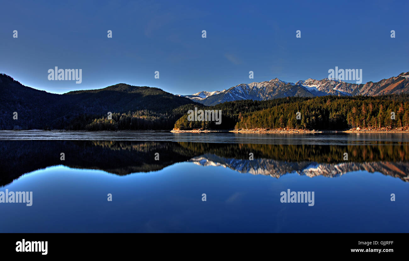 eibsee freezes Stock Photo