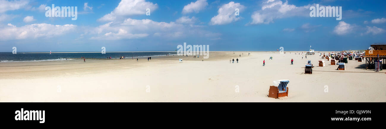 borkum beach panorama Stock Photo