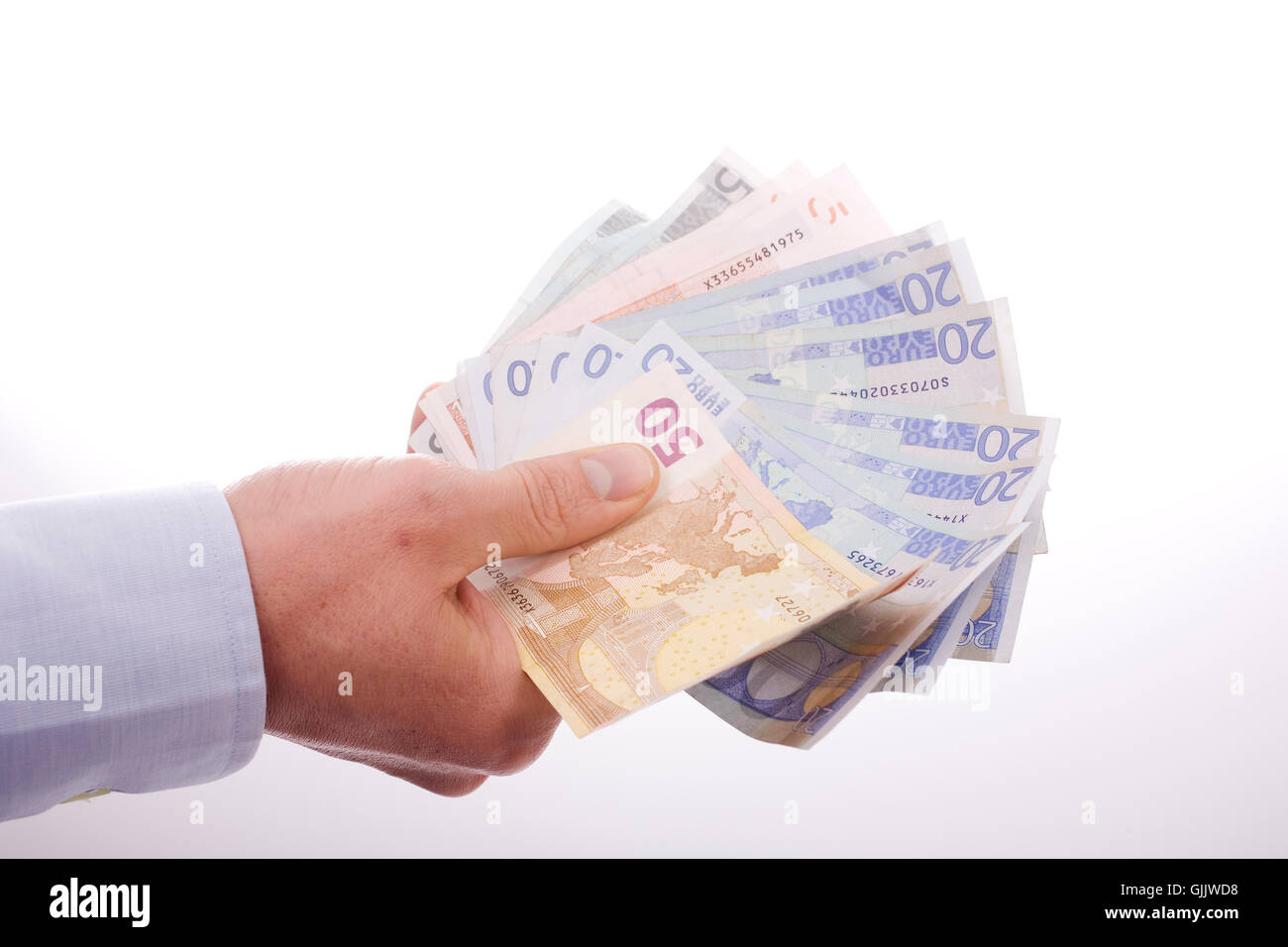 euro bank notes tickets Stock Photo