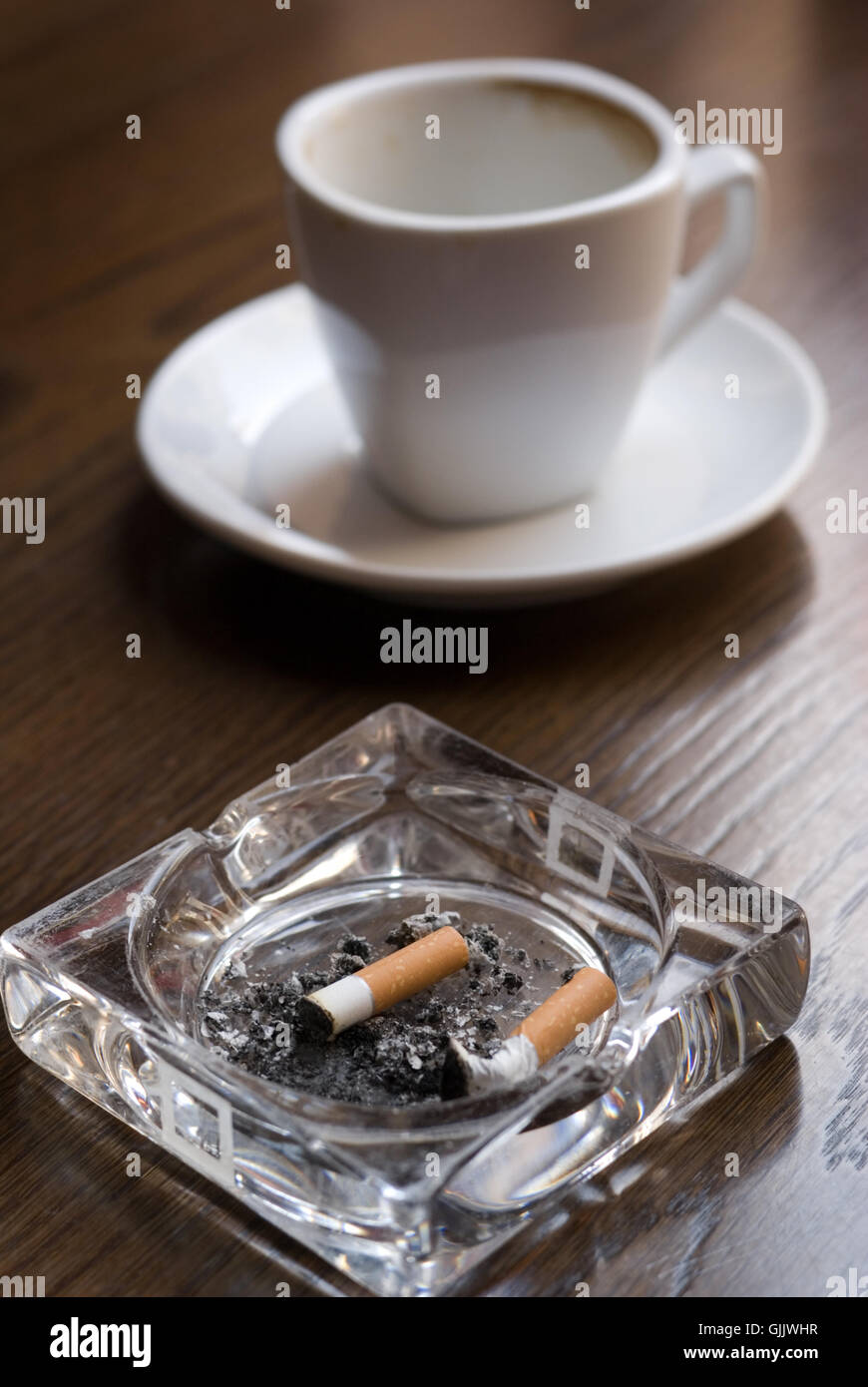 cigarette cup cigarette cup ashtray Stock Photo