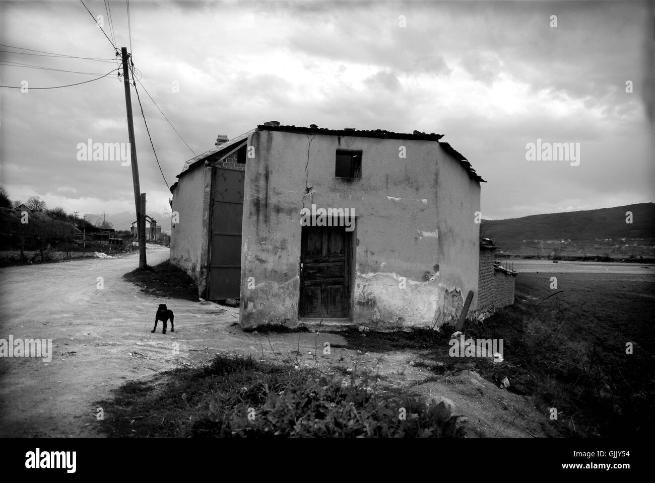 war ruin kosovo Stock Photo