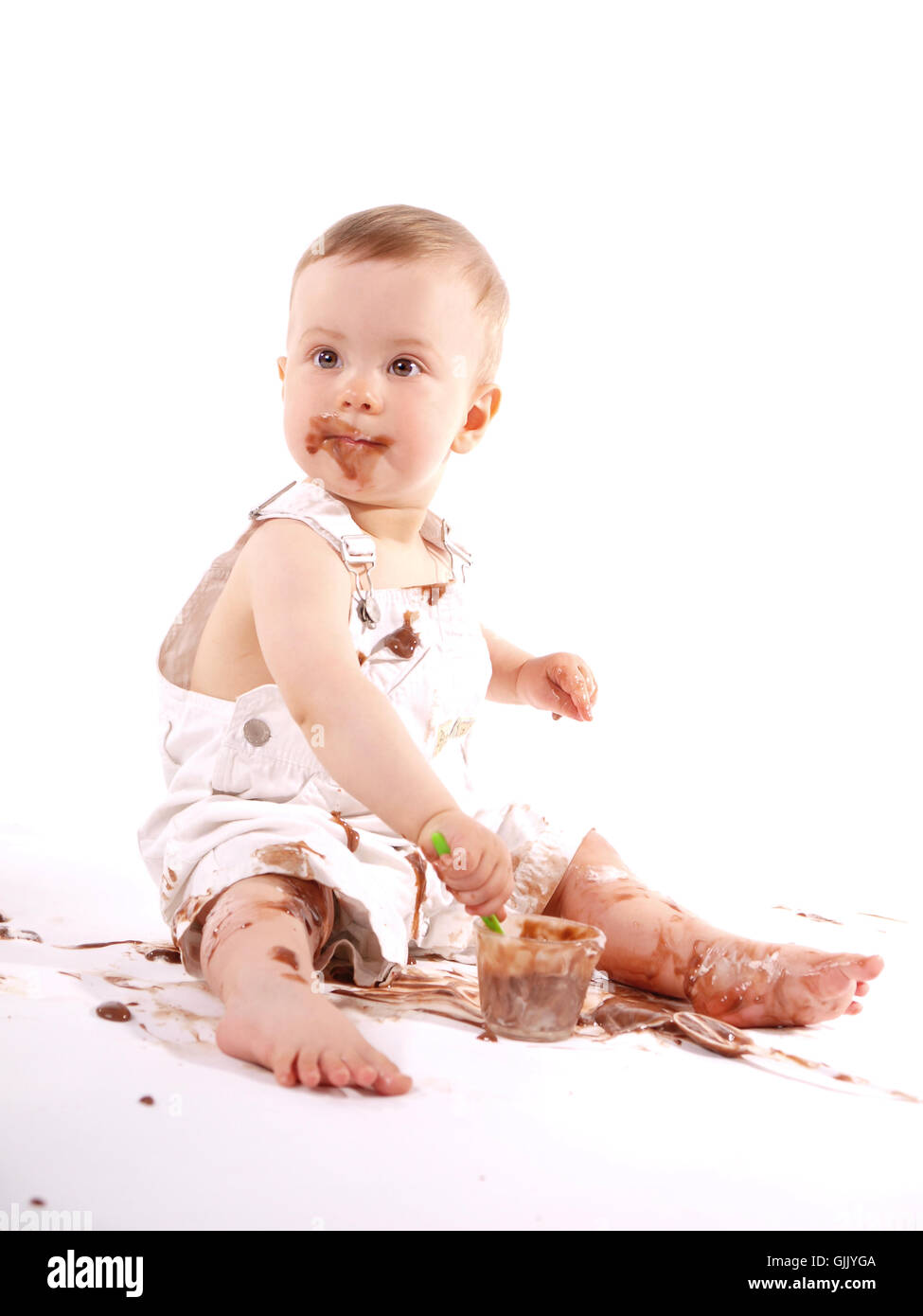 eat baby at the pudding Stock Photo Alamy