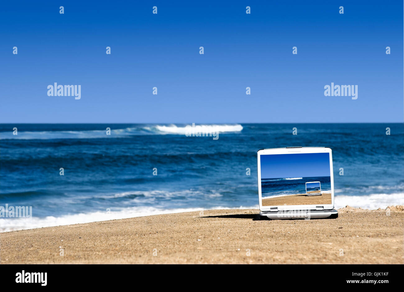blue laptop notebook Stock Photo Alamy
