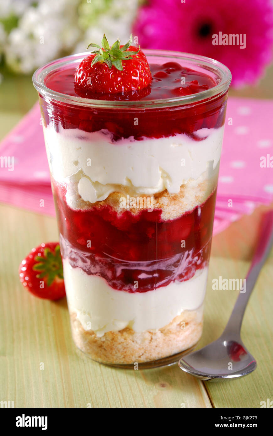 fruit dessert in glass Stock Photo Alamy