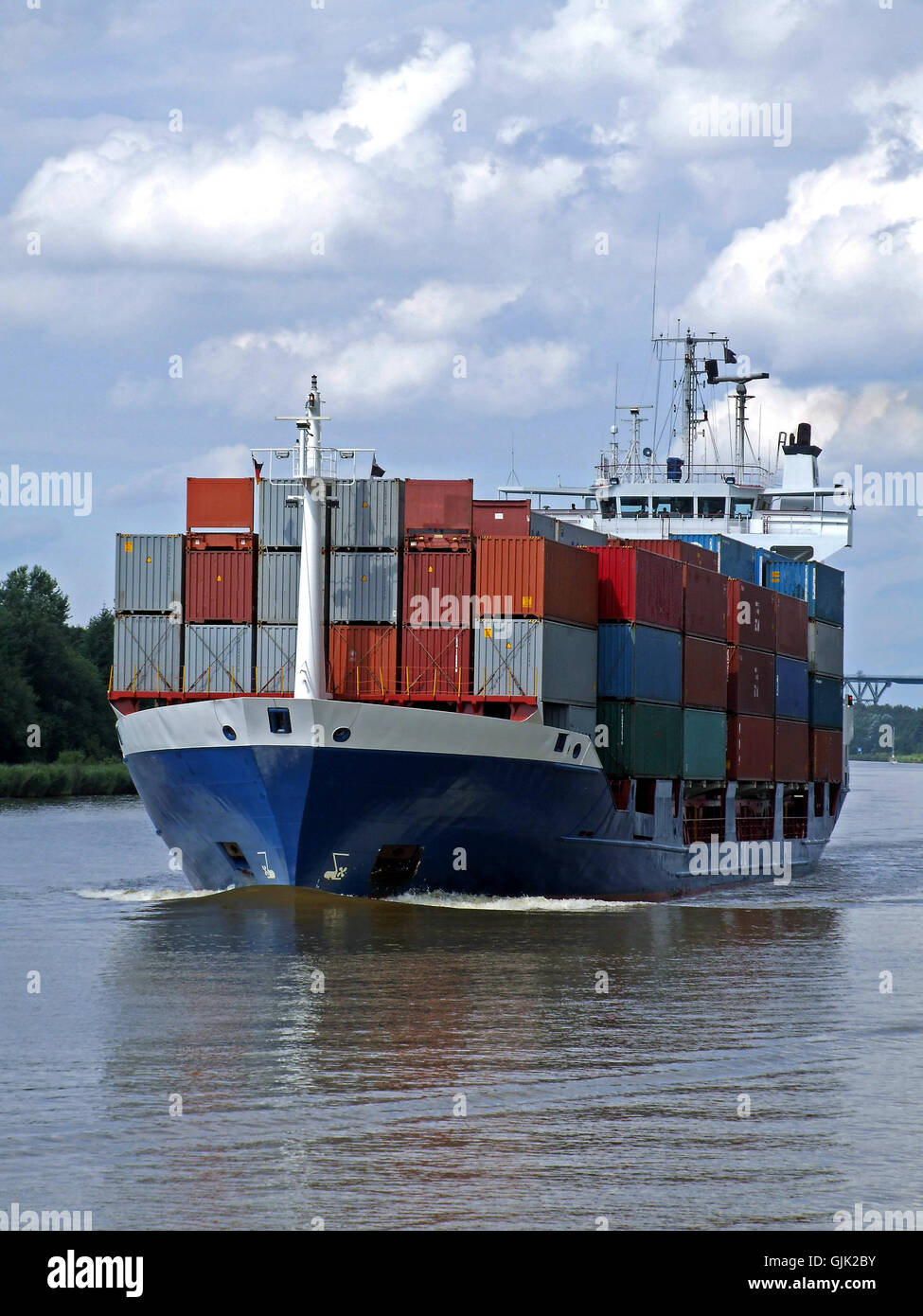 container ship navigation freighter Stock Photo Alamy