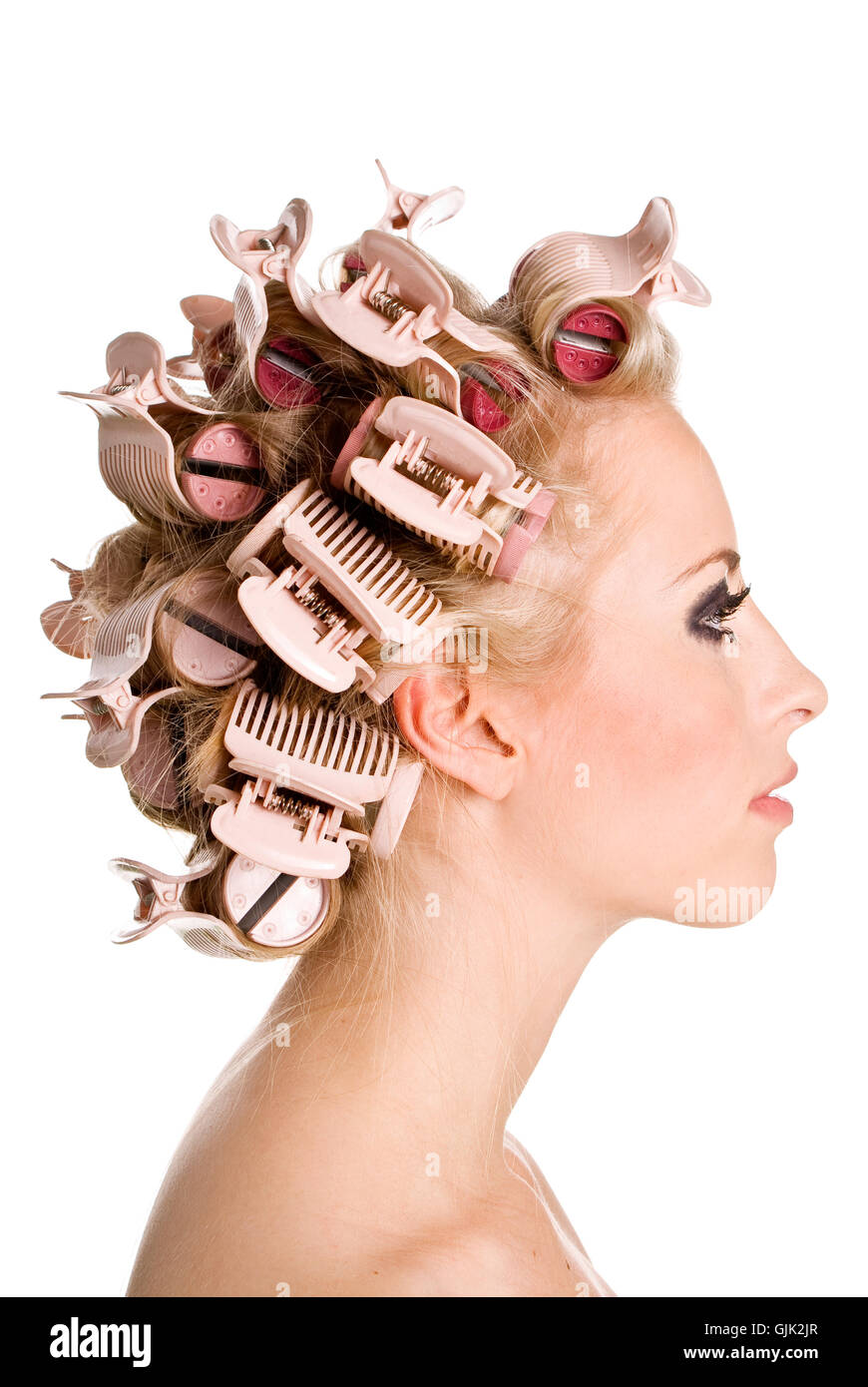 woman eyes hairs Stock Photo