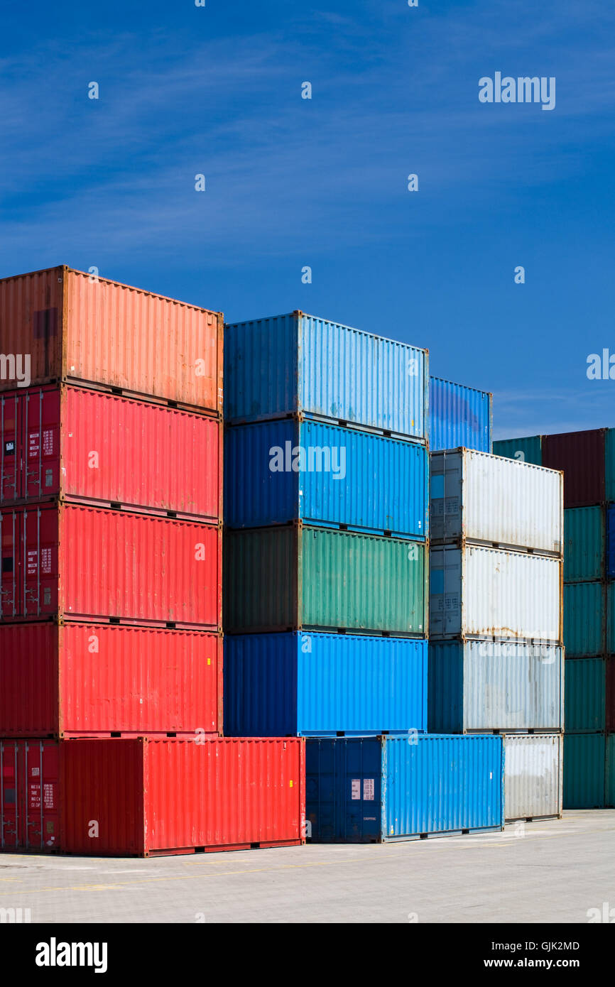 blue industry container Stock Photo - Alamy